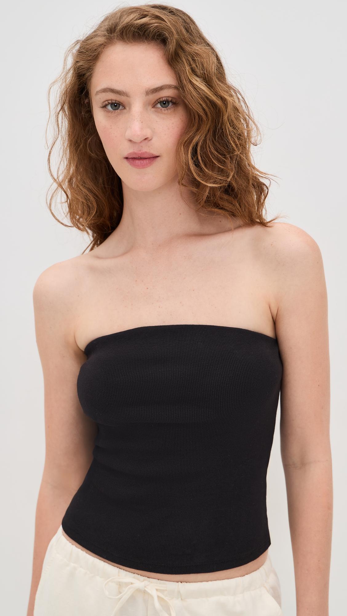 cotton rib bandeau top