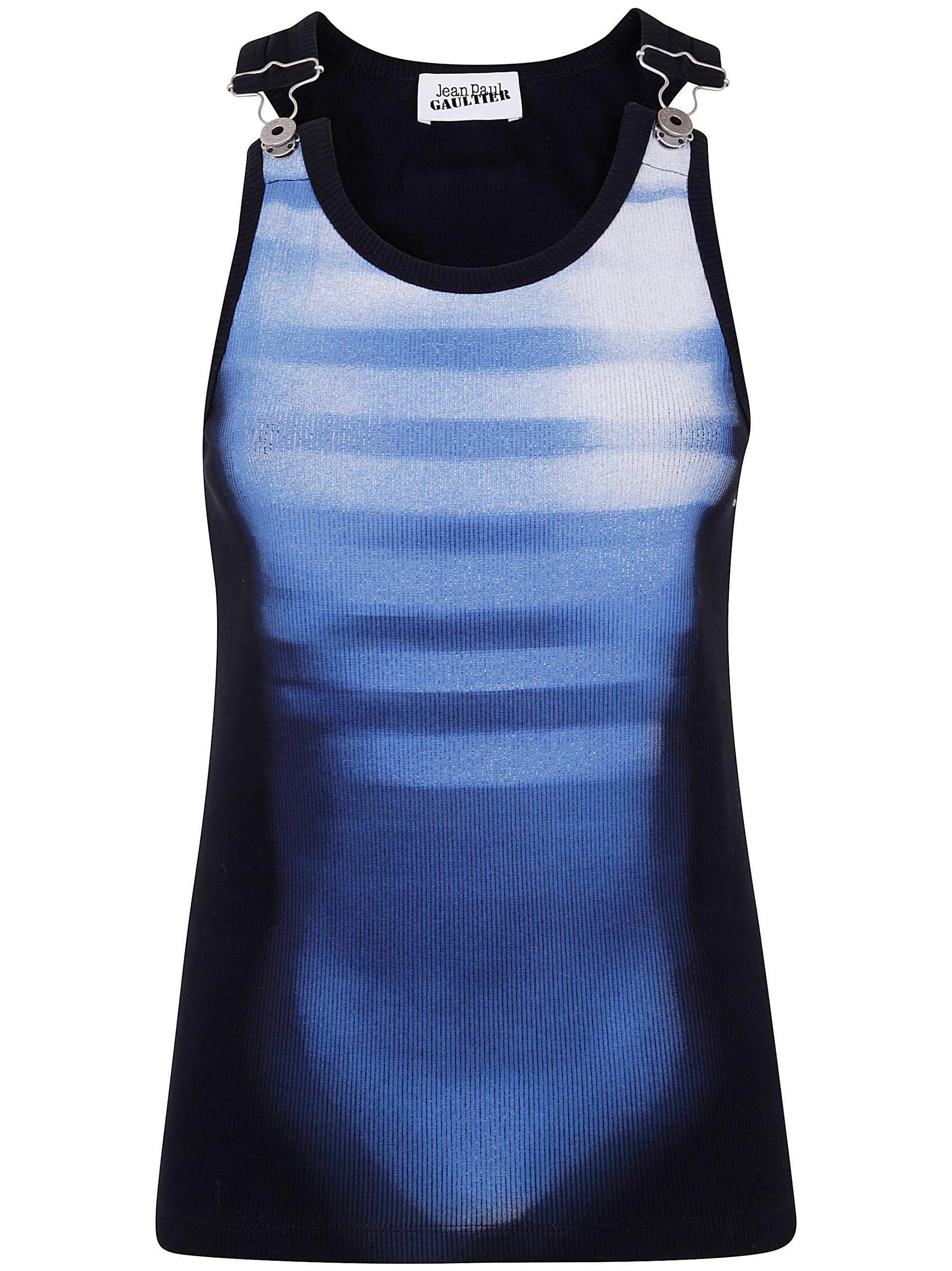 cotton ribbed tank top printed "le male" with overall clip