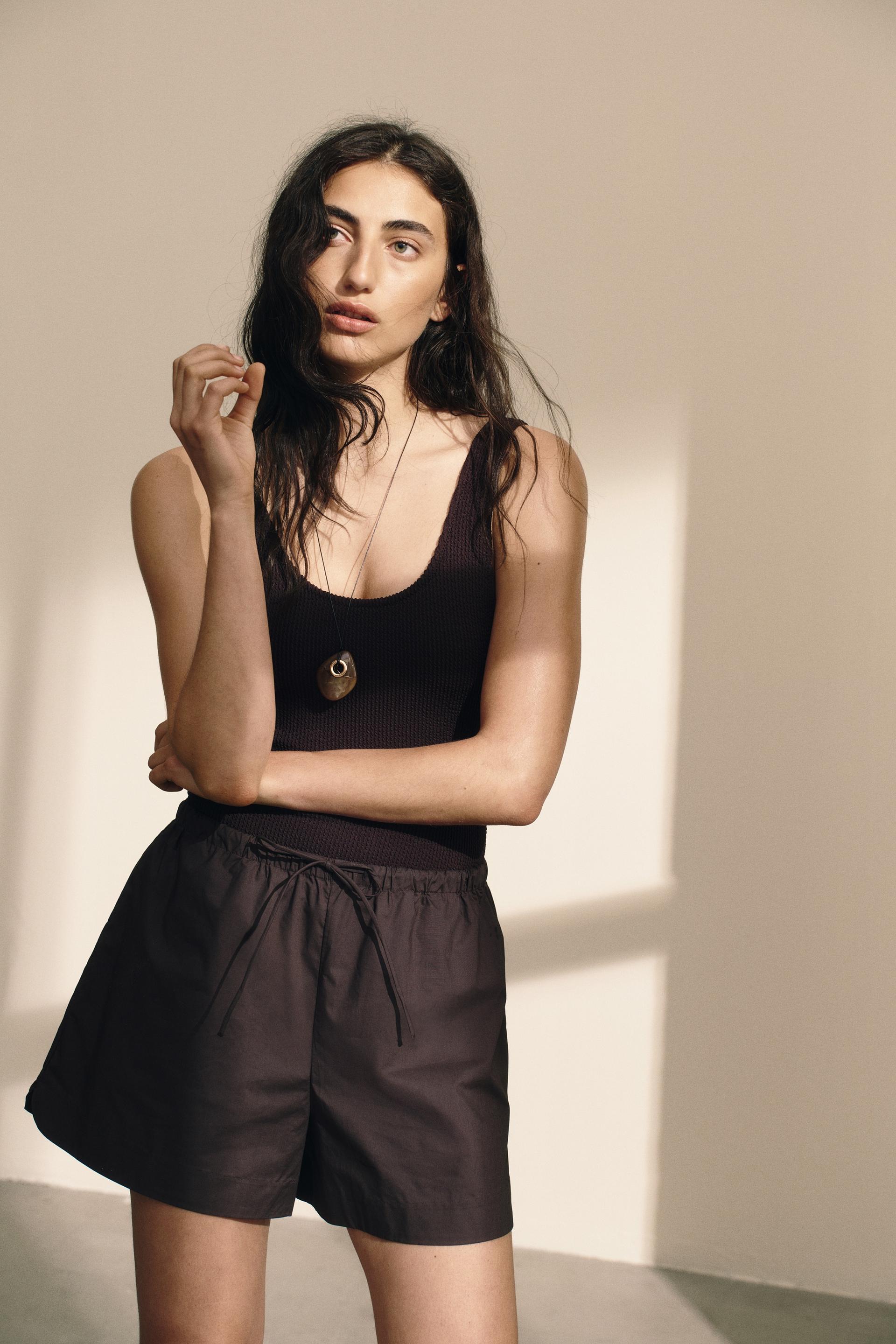 cotton shorts with drawstring