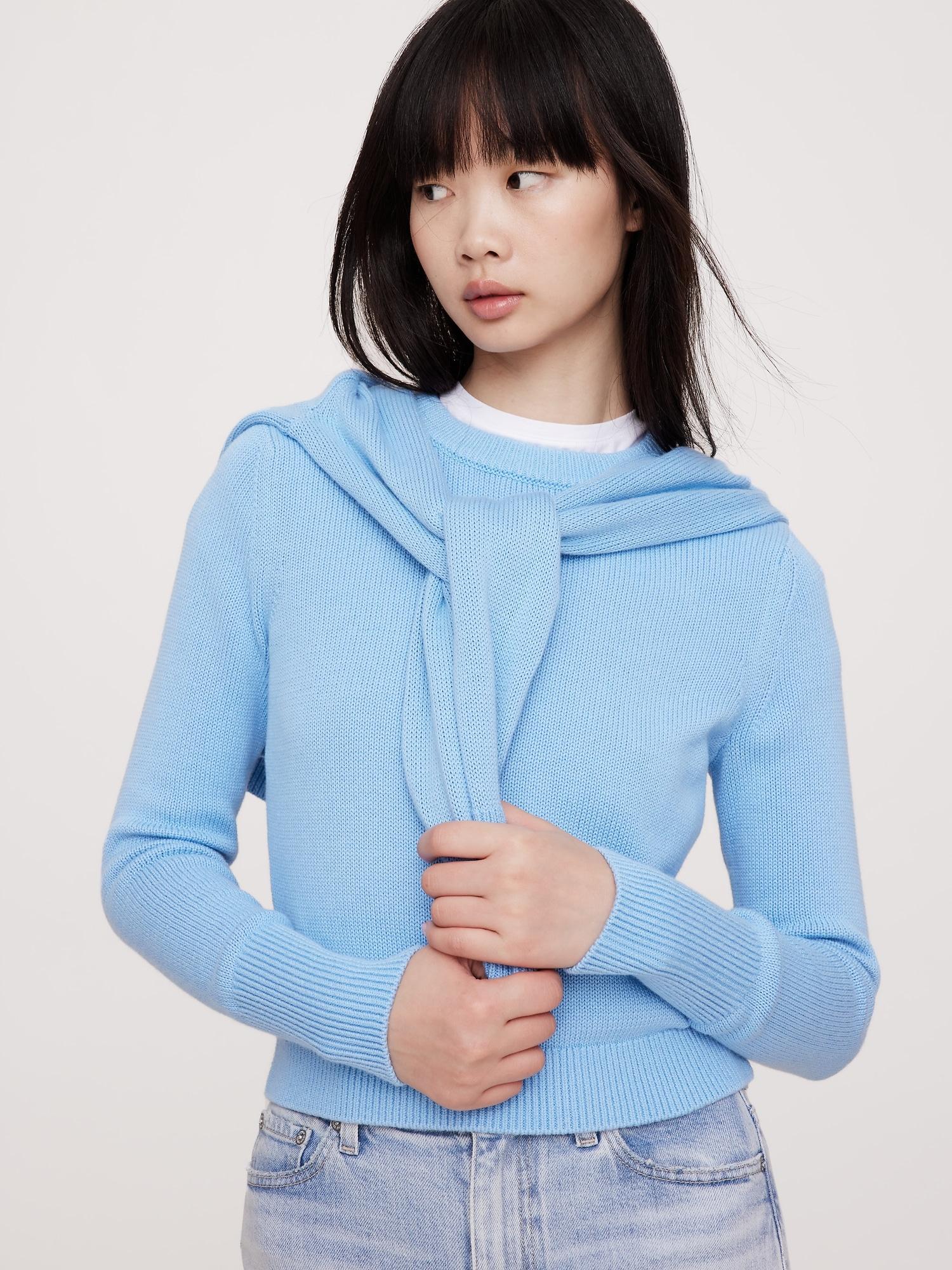 cotton-silk crew-neck sweater