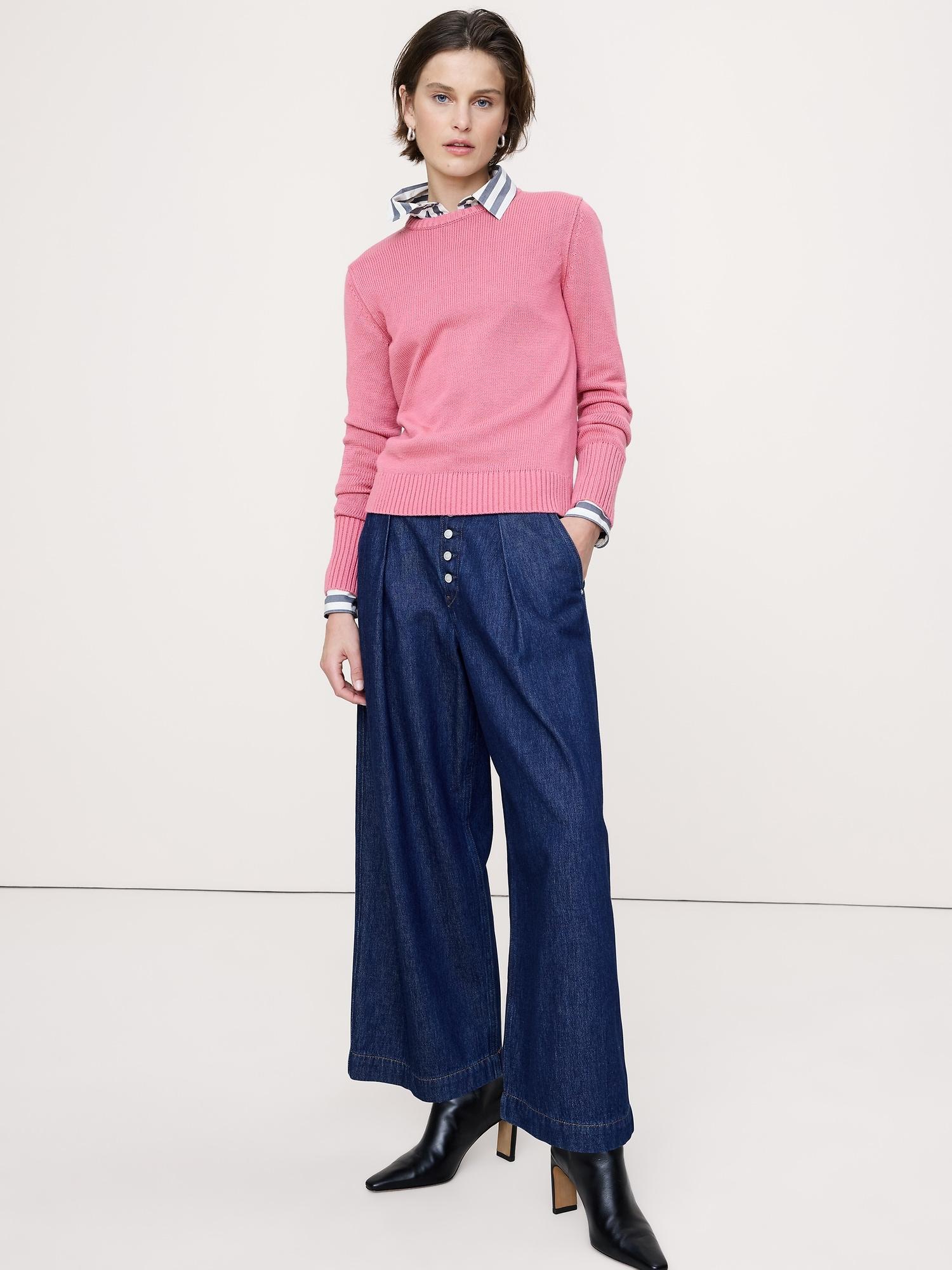 cotton-silk crew-neck sweater