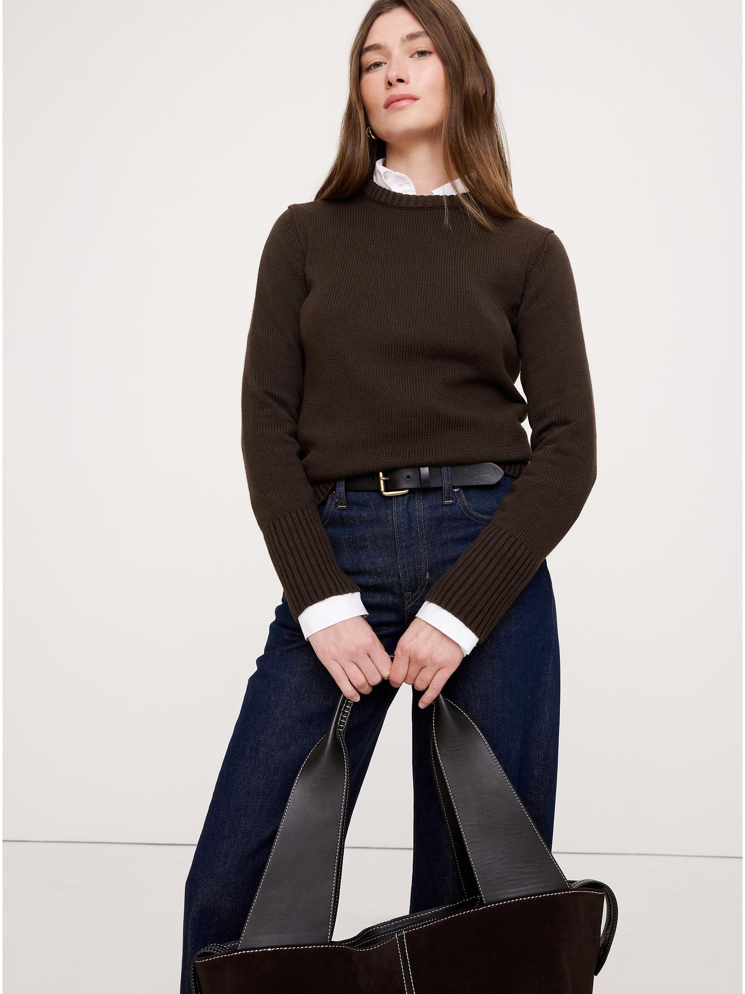 cotton-silk crew-neck sweater
