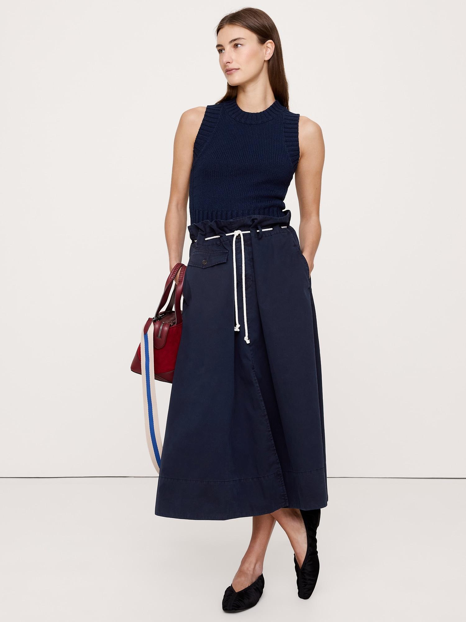 cotton-silk cropped sweater tank