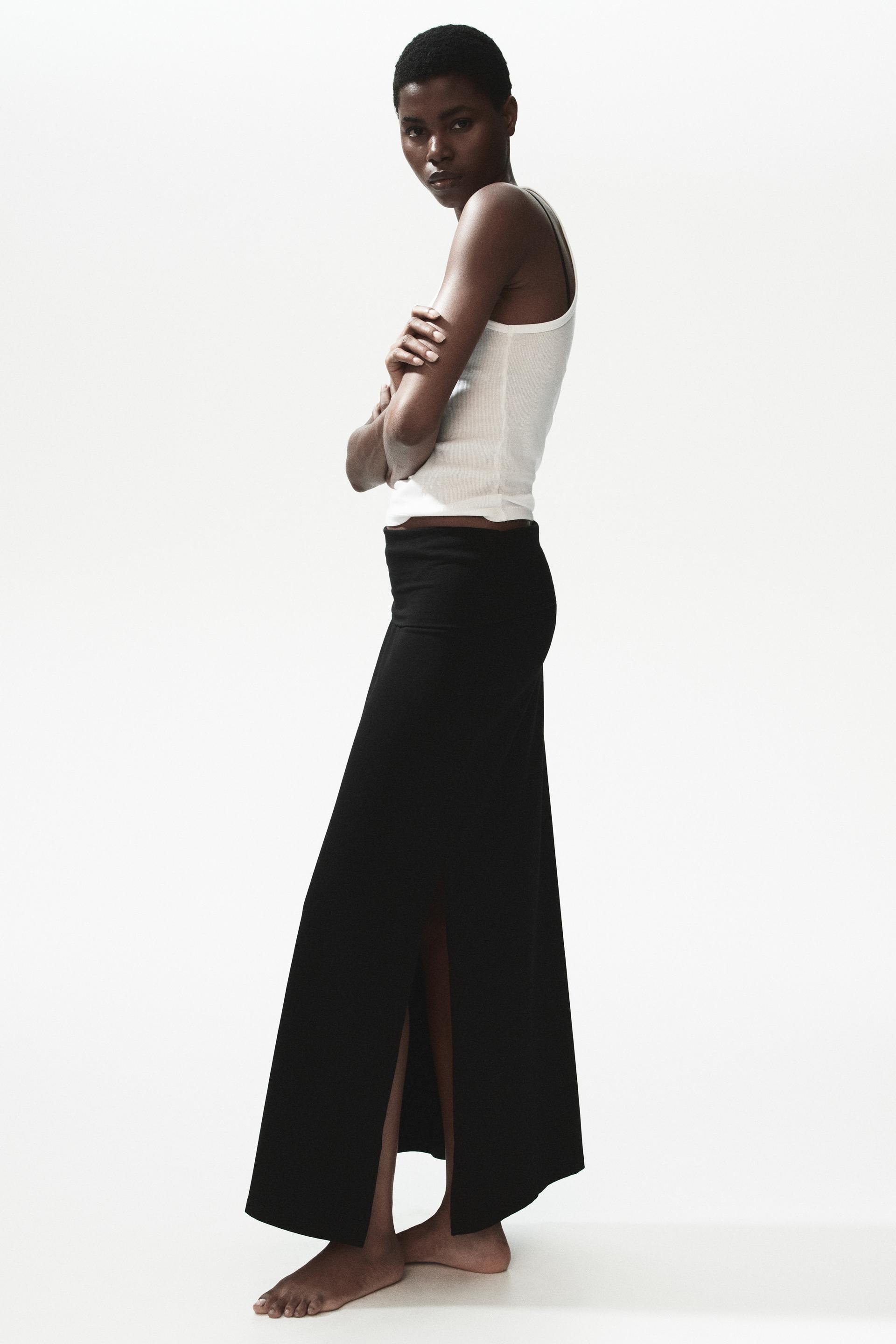 cotton skirt with foldover waist