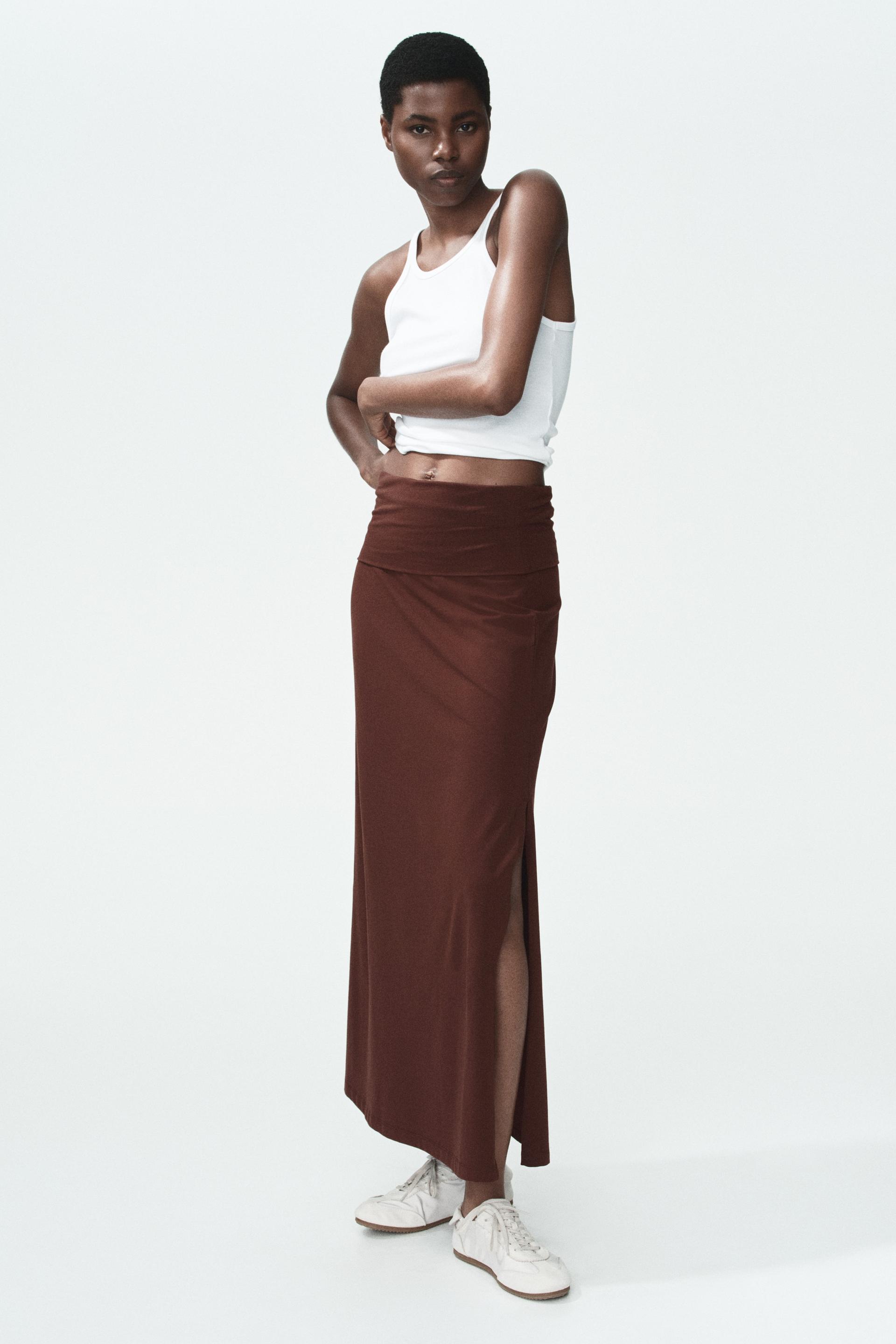 cotton skirt with foldover waist