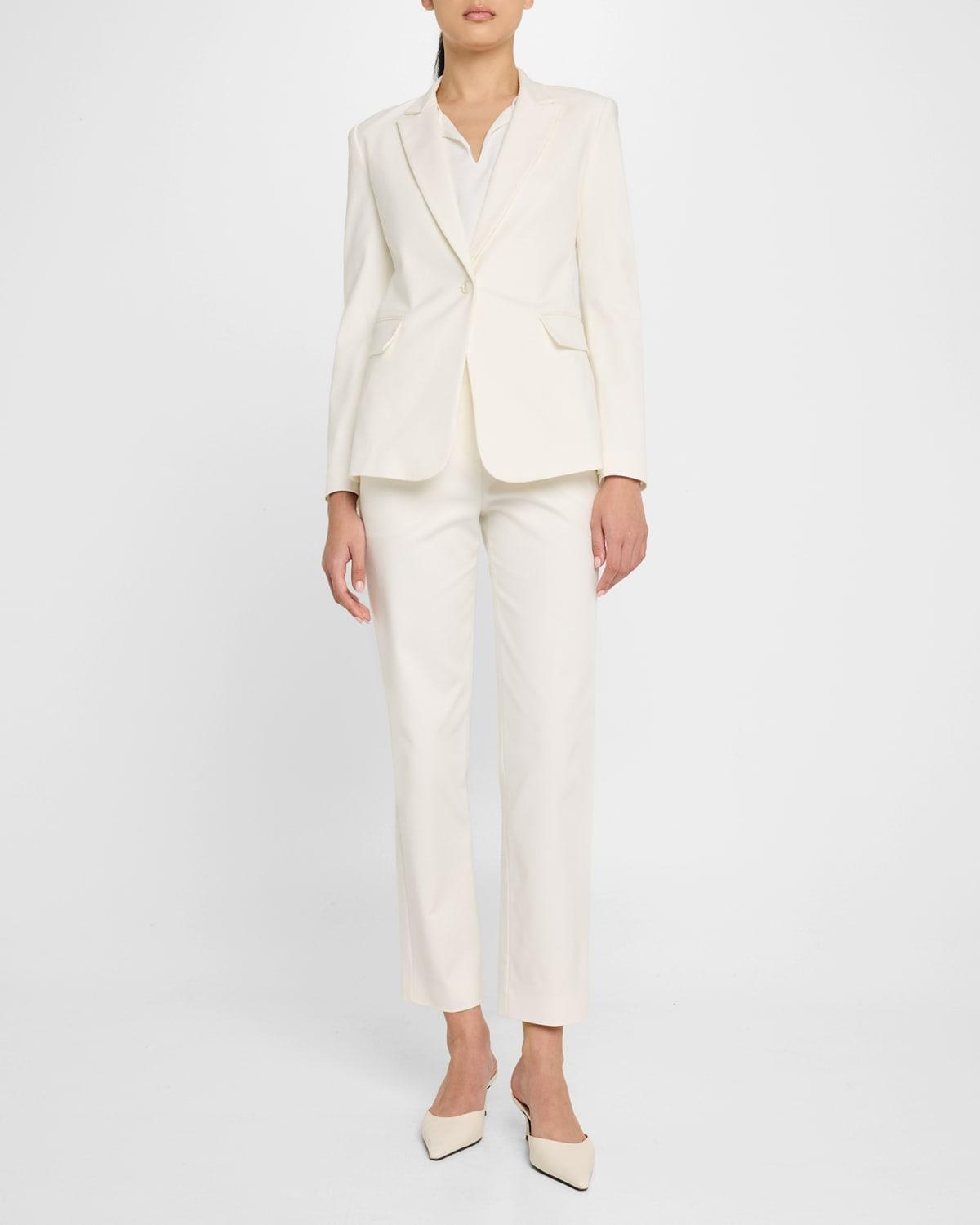 cotton straight-leg trousers