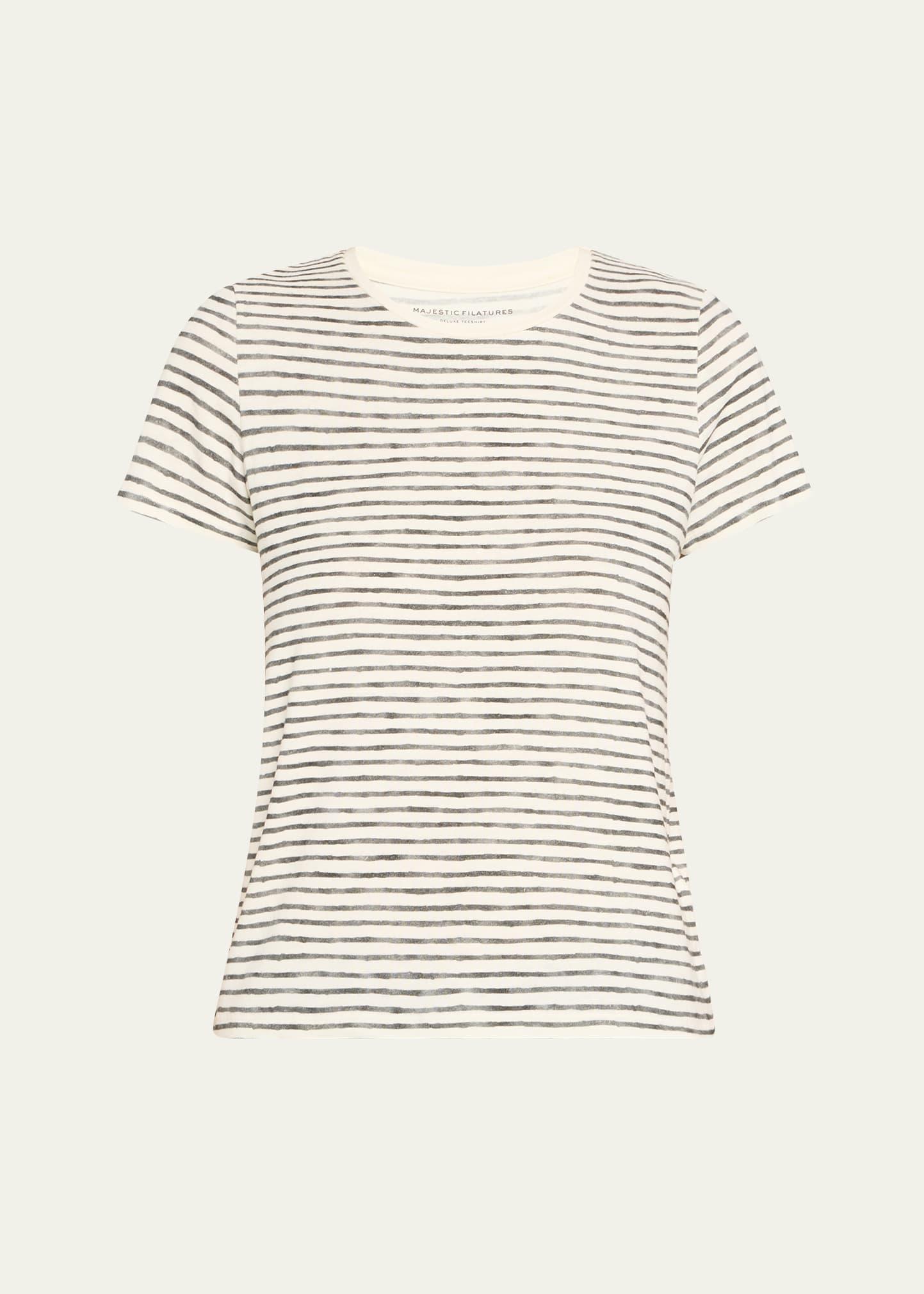 cotton striped boat-neck tee