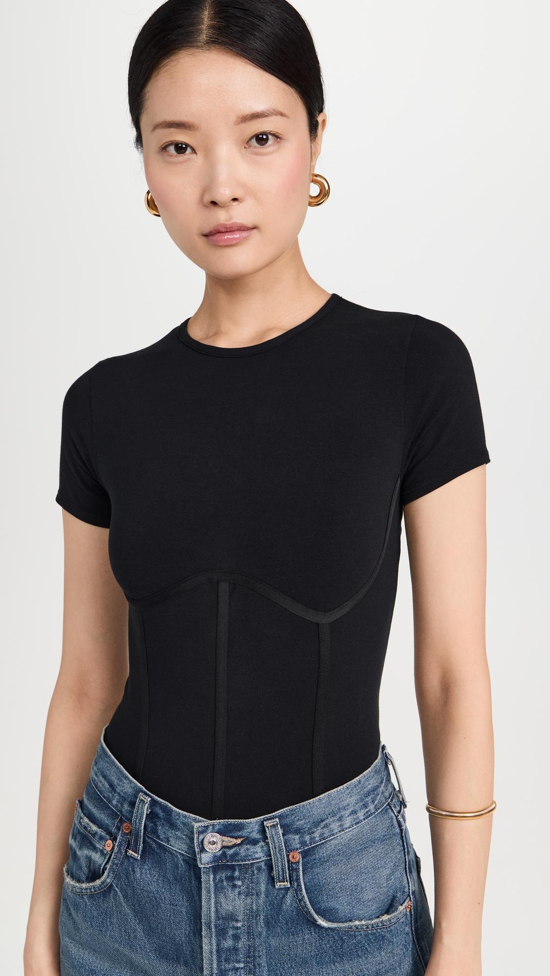 cotton t shirt thong bodysuit