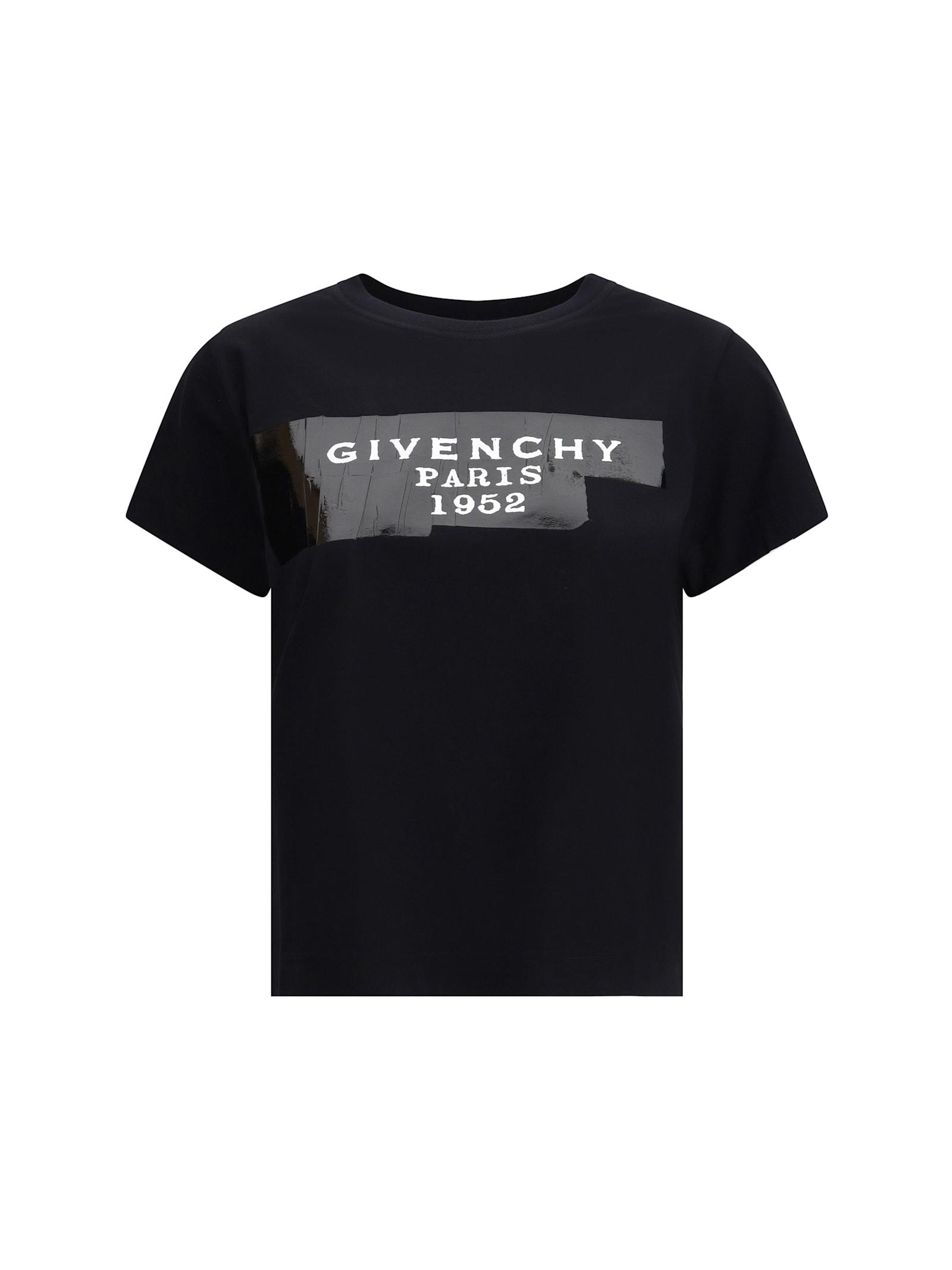 cotton t-shirt with print black givenchy tape
