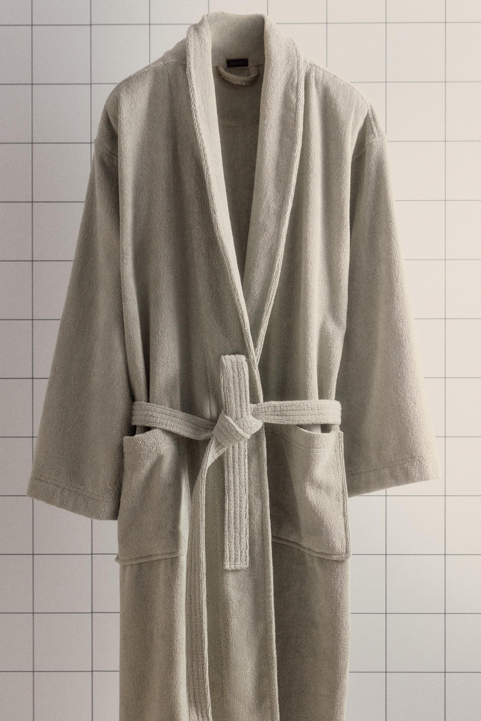 cotton terry bathrobe