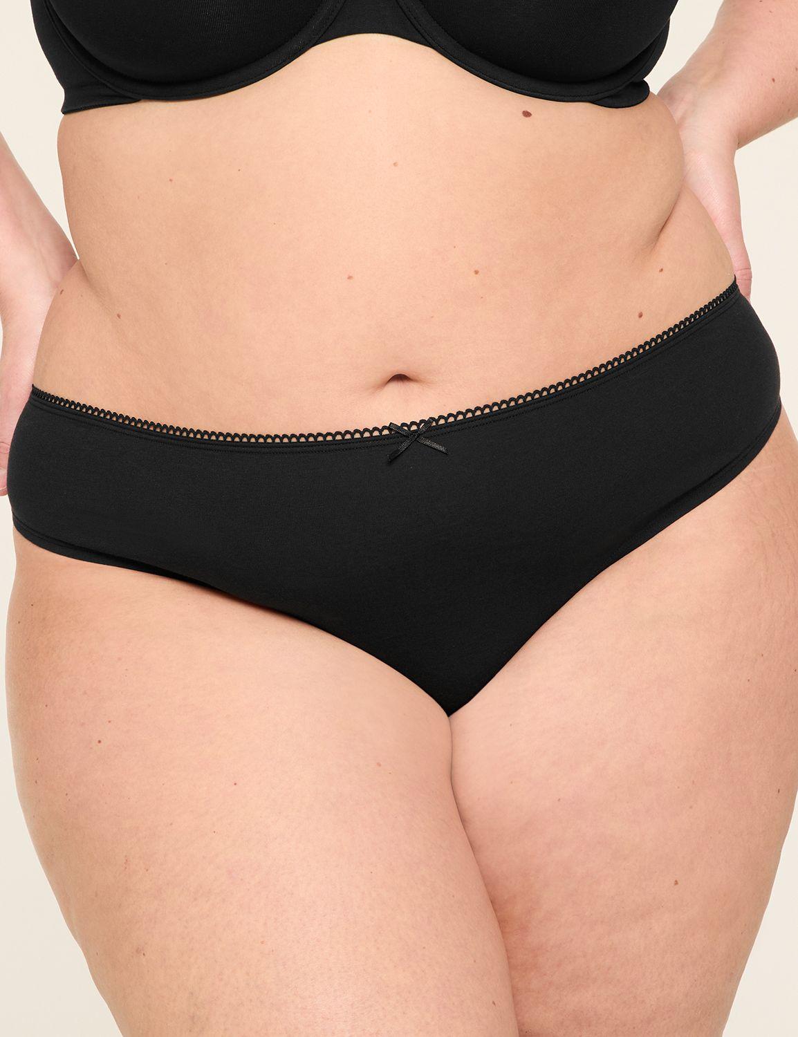 cotton thong panty with lace back