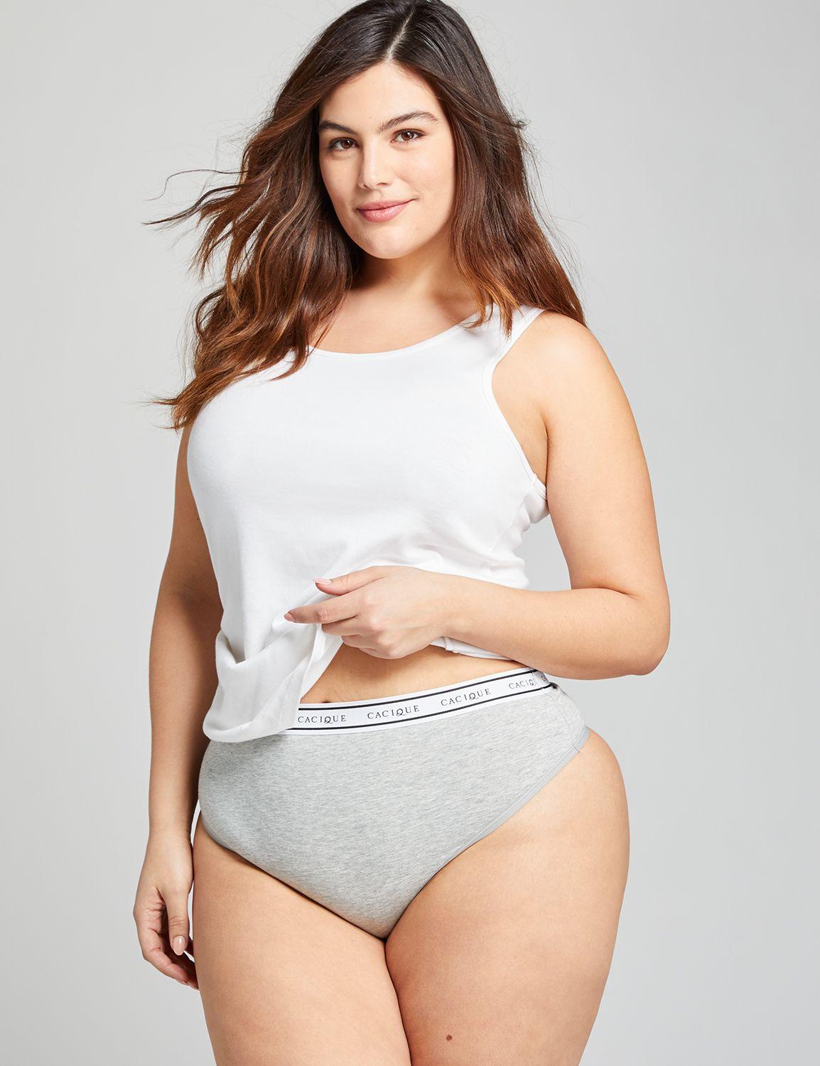 cotton thong panty with wide waistband