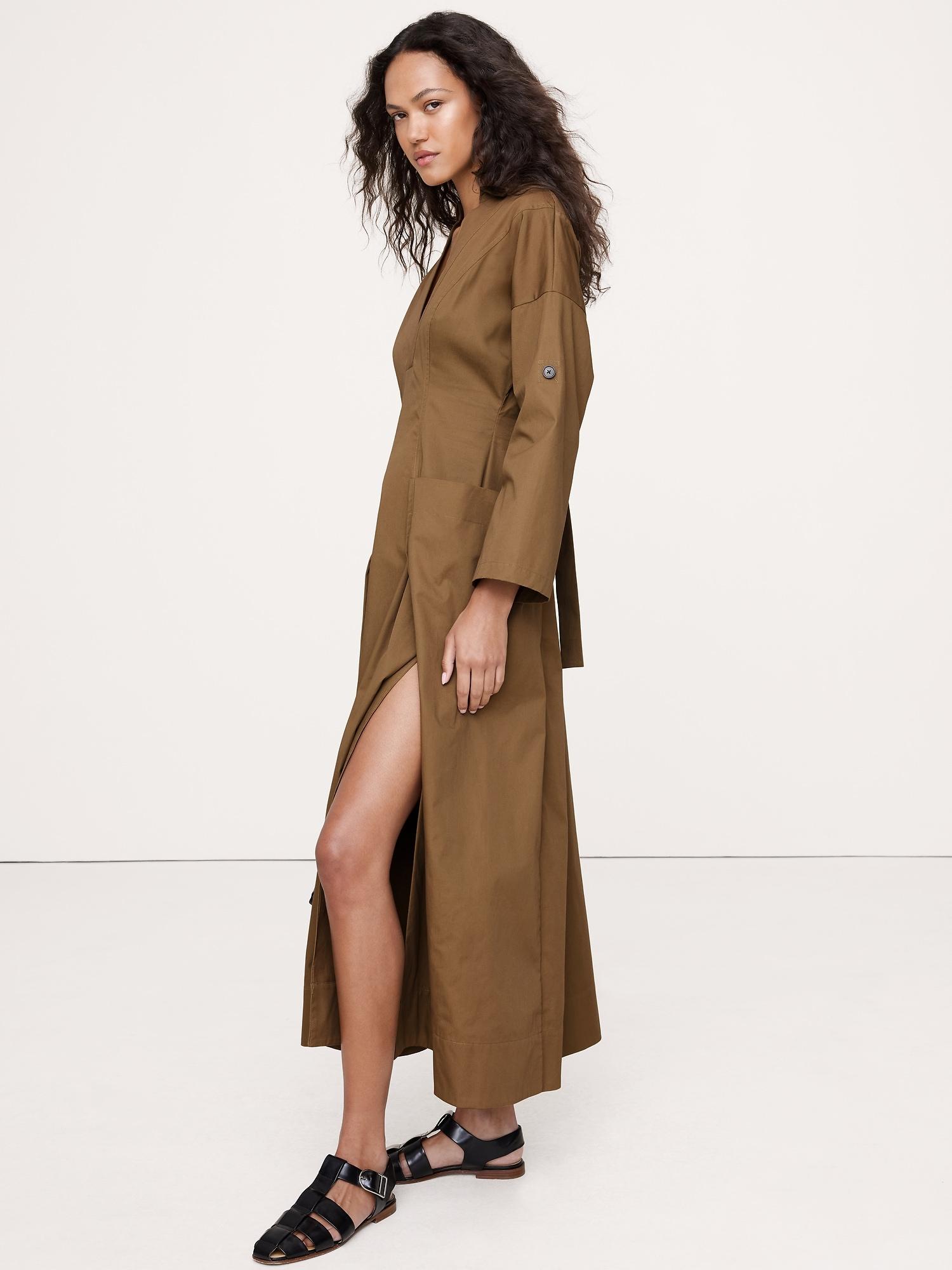 cotton twill maxi dress