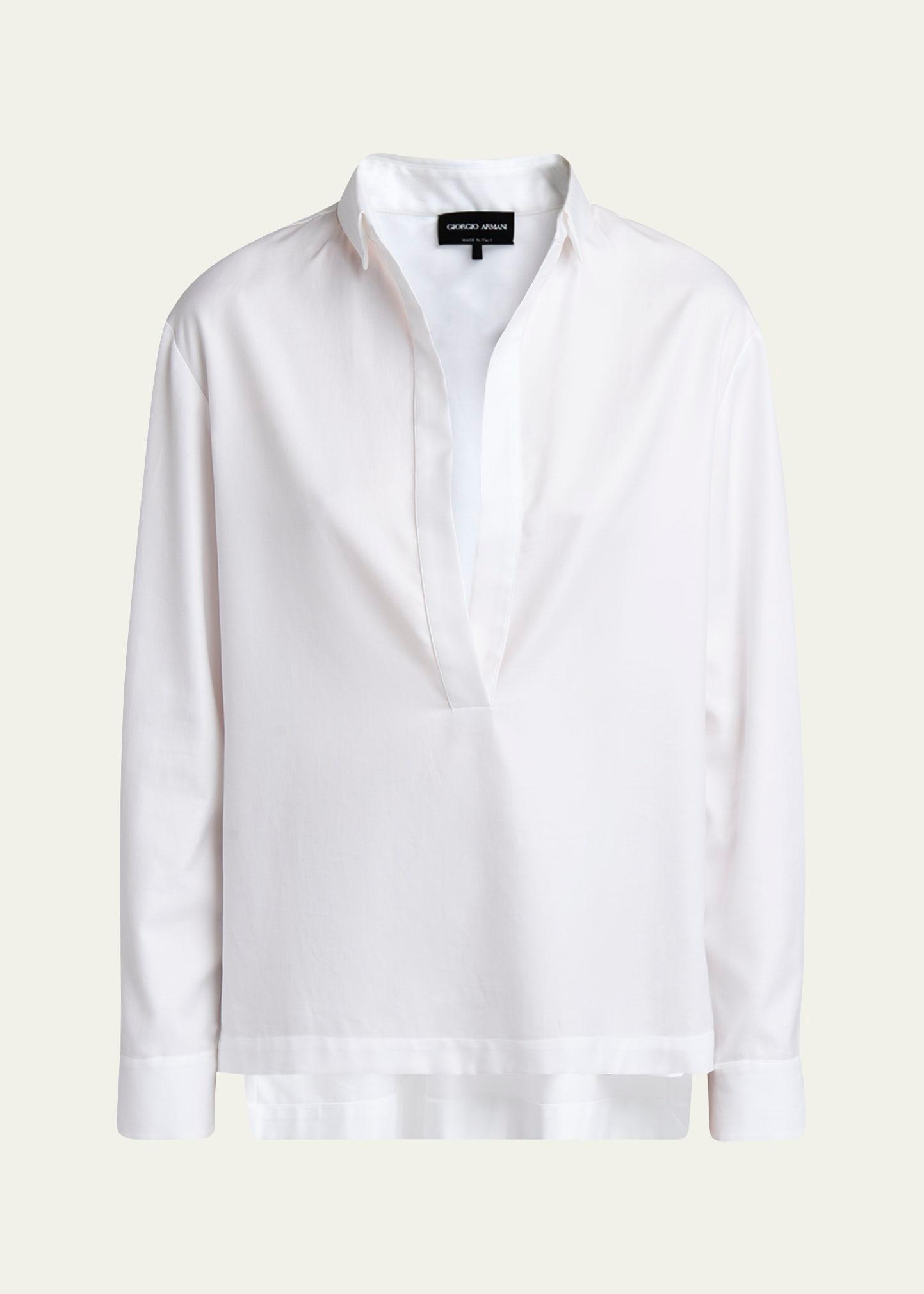 cotton twill tunic blouse