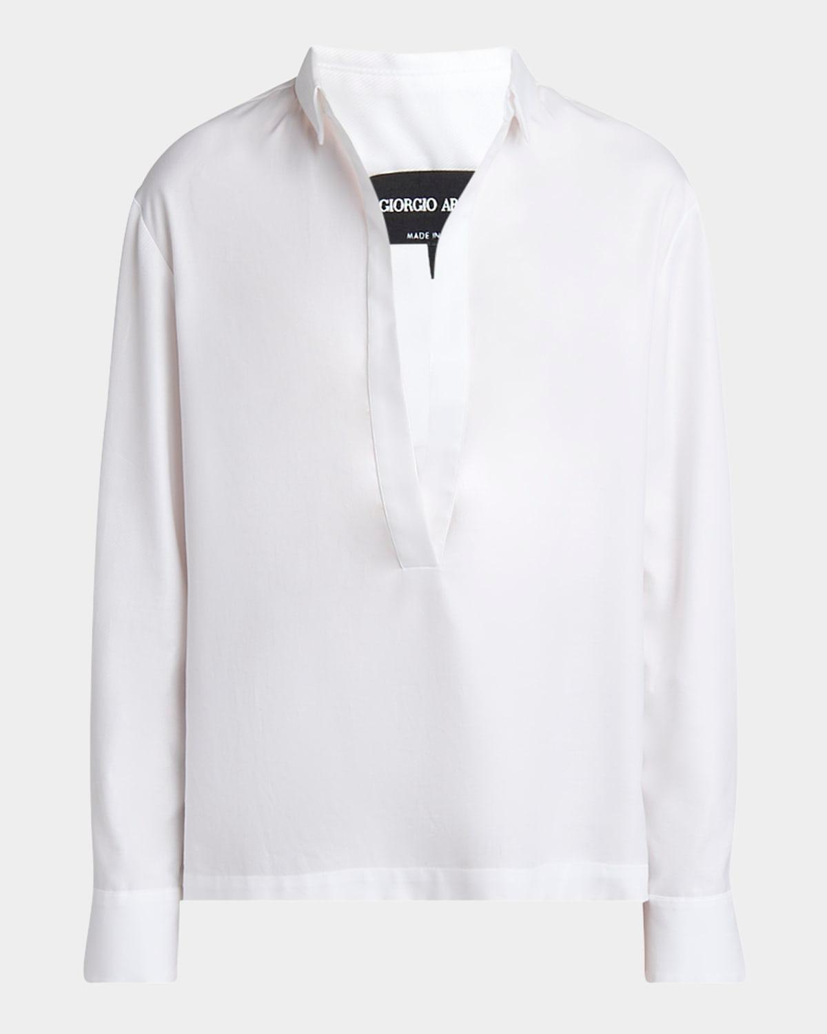 cotton twill tunic blouse
