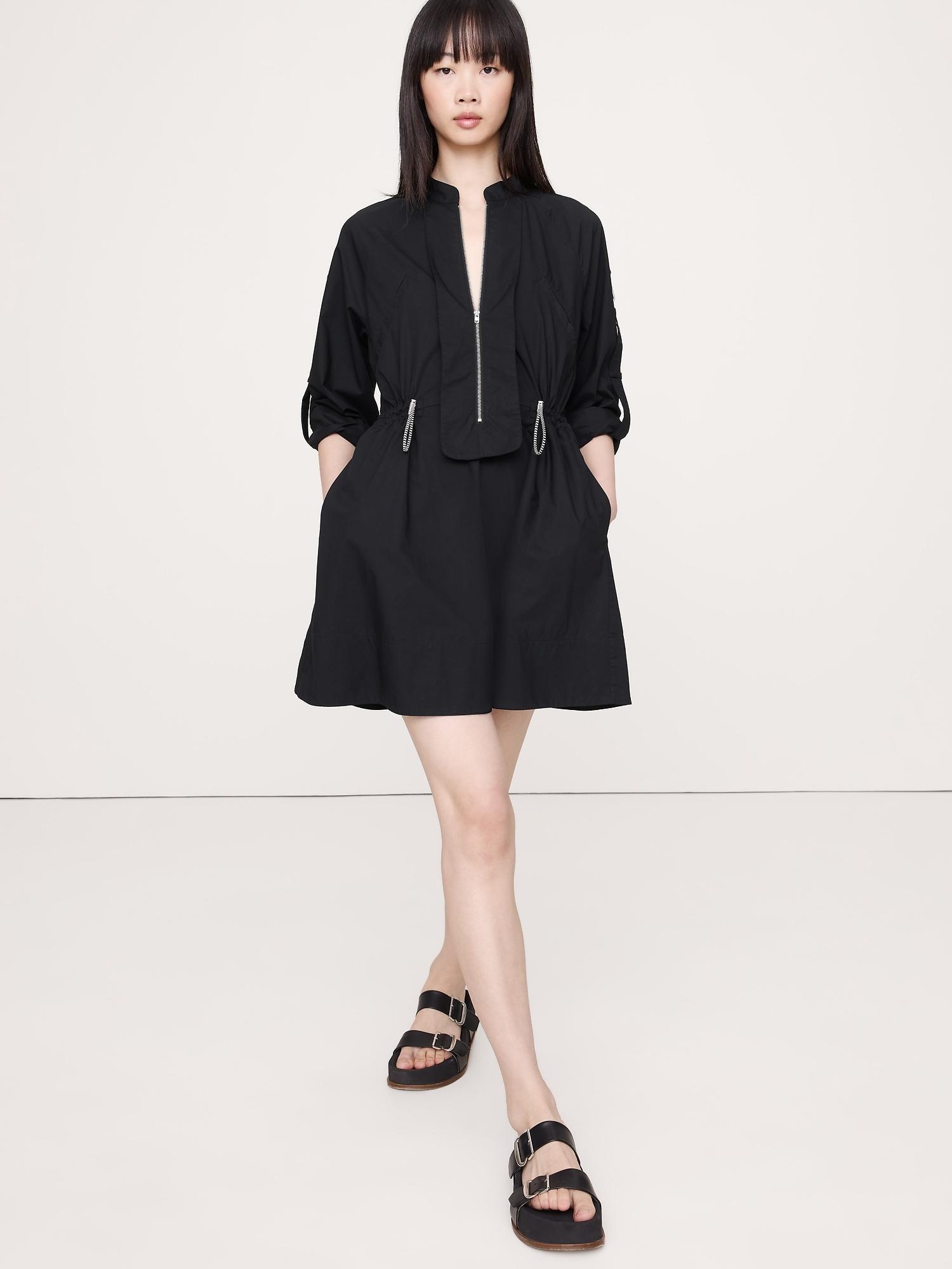 cotton utility mini dress