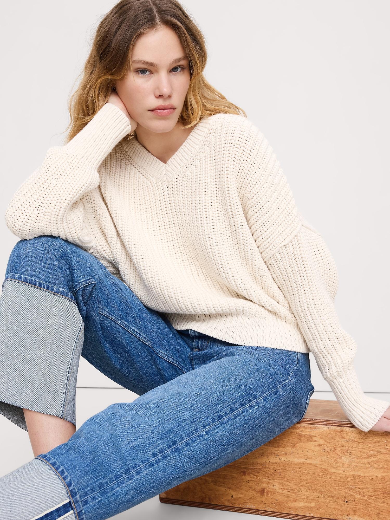 cotton v-neck sweater