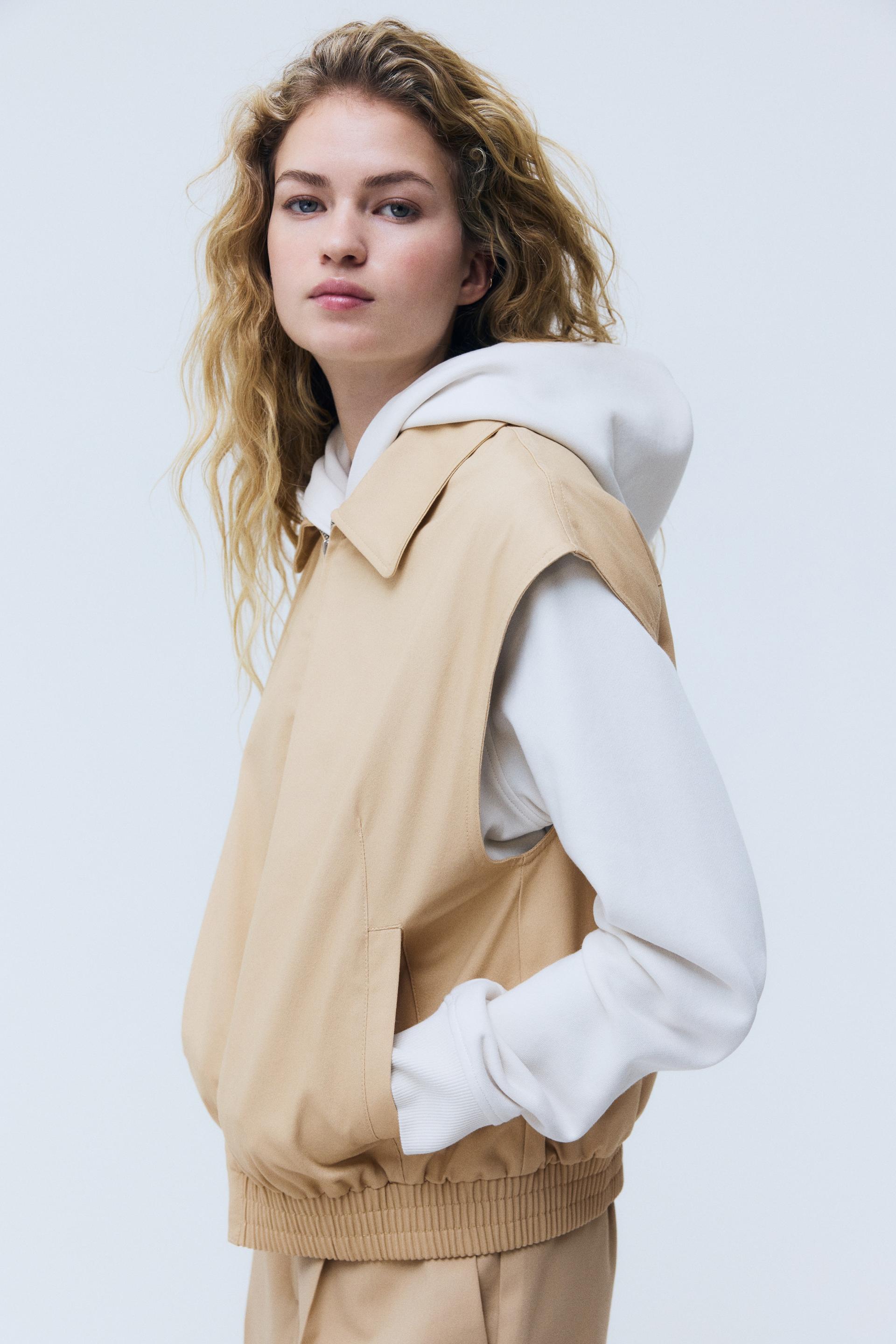 cotton vest with collar