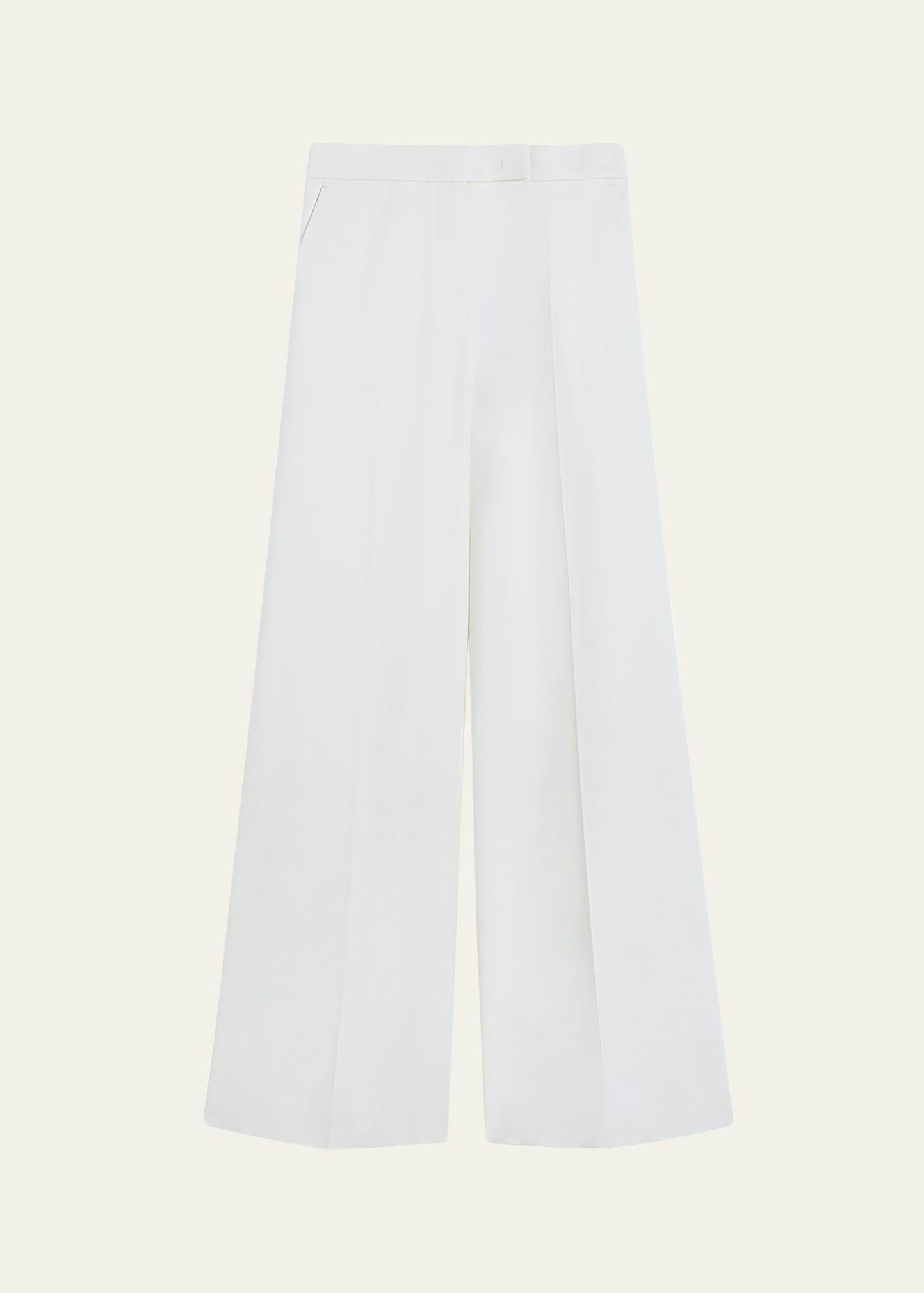cotton wide-leg tailored pants