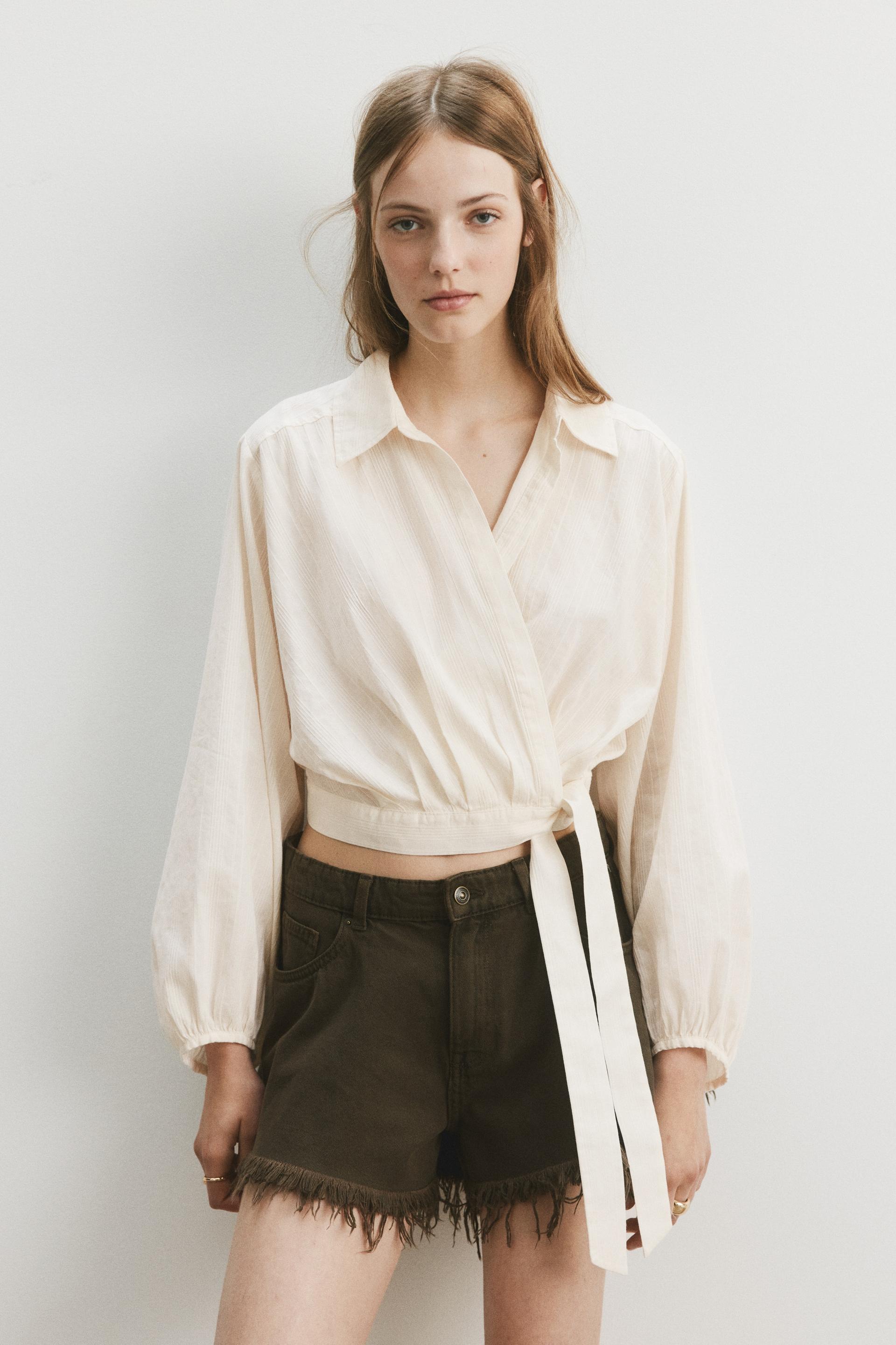 cotton wrap shirt