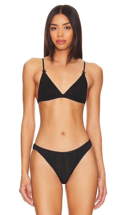 cou cou intimates the triangle bralette in black.