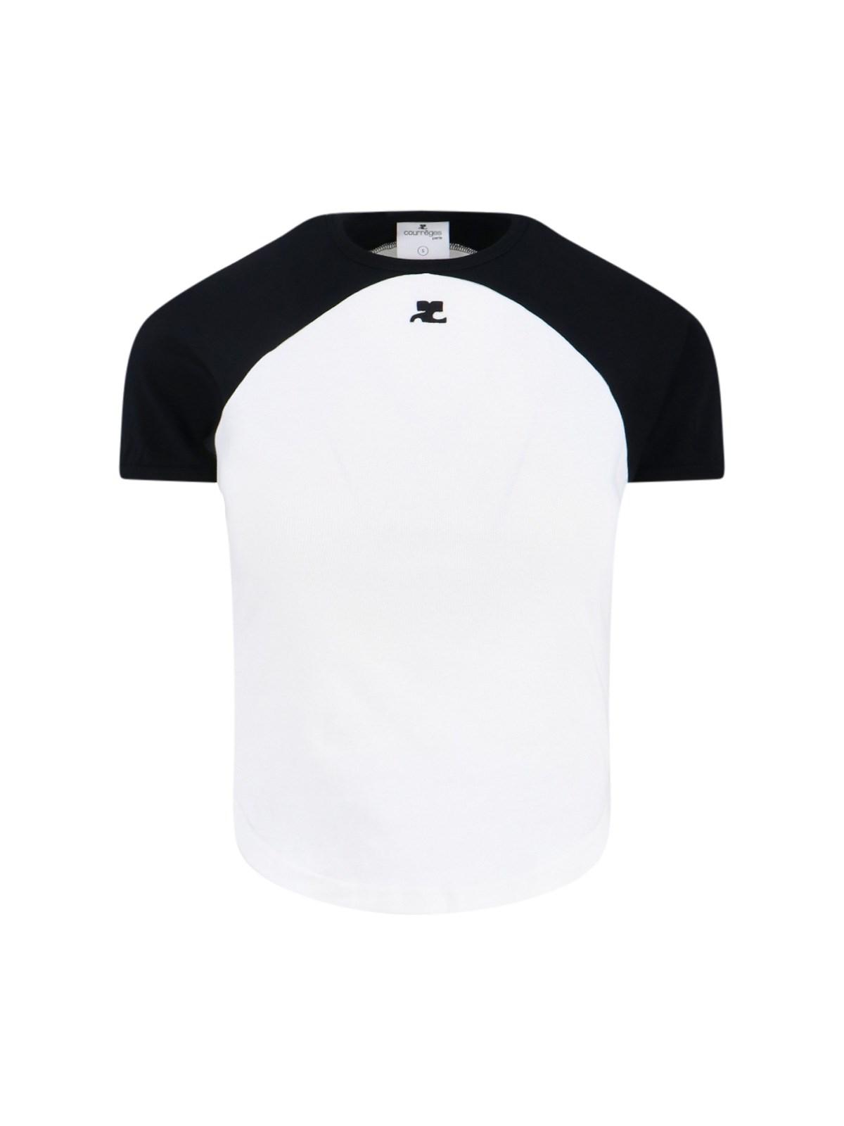 courrèges 'circle contrast' t-shirt