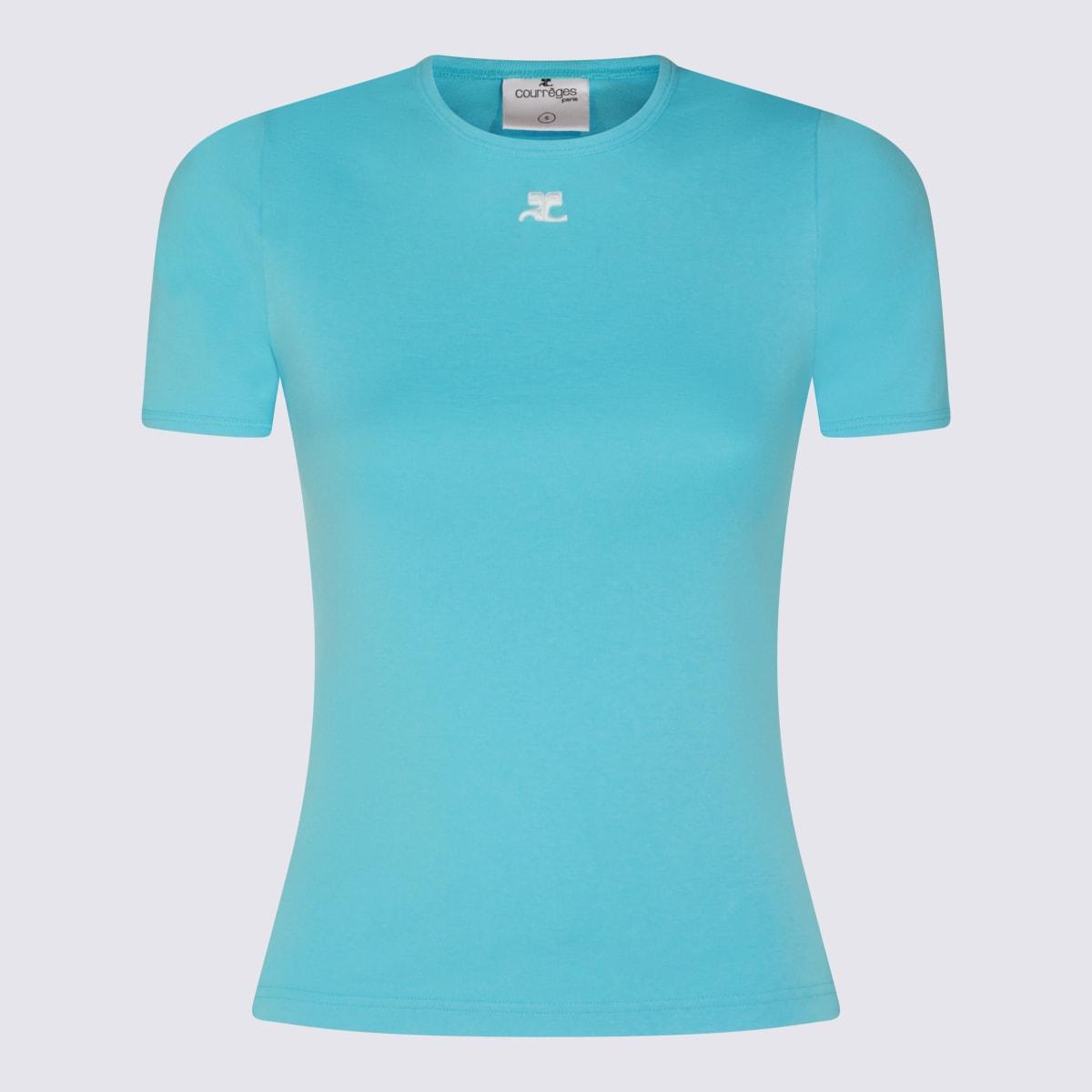 courrèges aqua cotton t-shirt