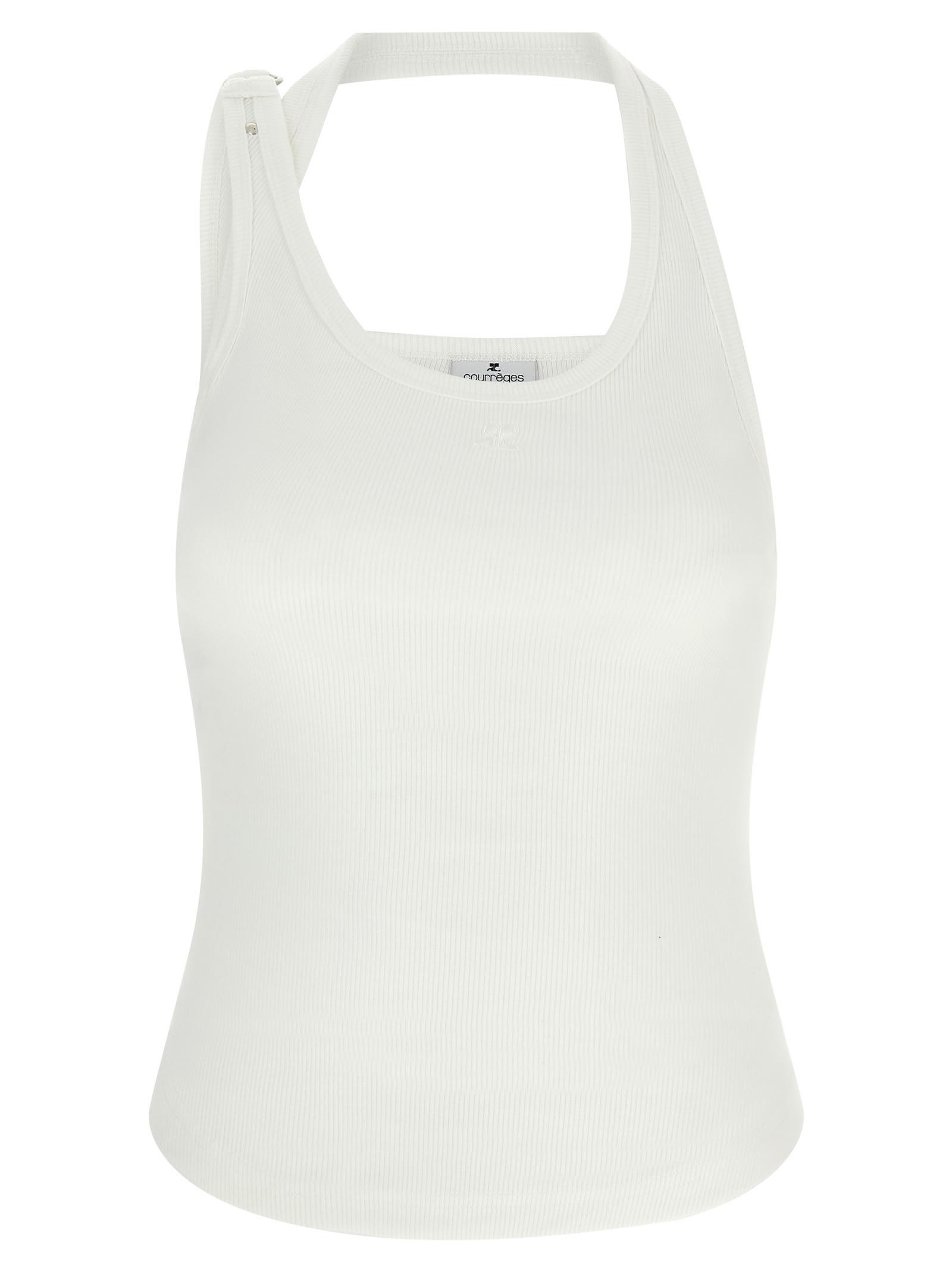 courrèges asymmetrical buckel tank top