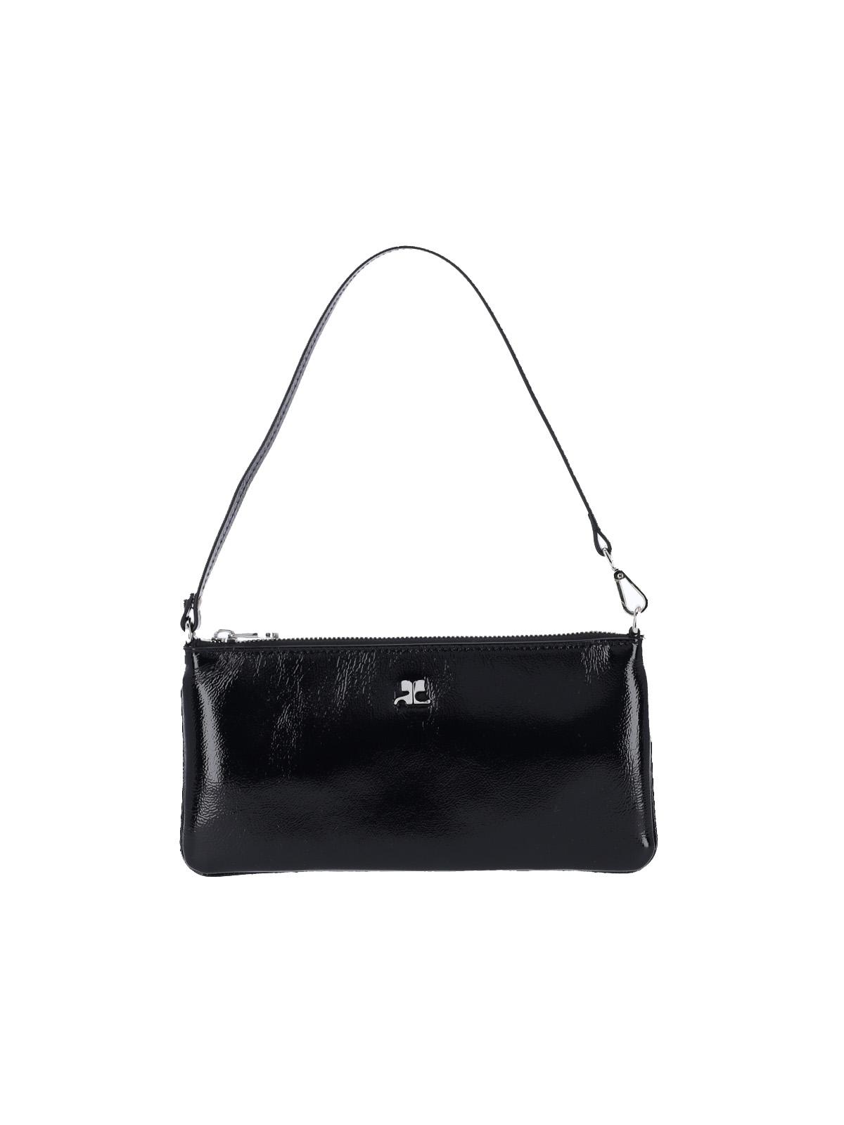 courrèges bags black varnished cow leather - women