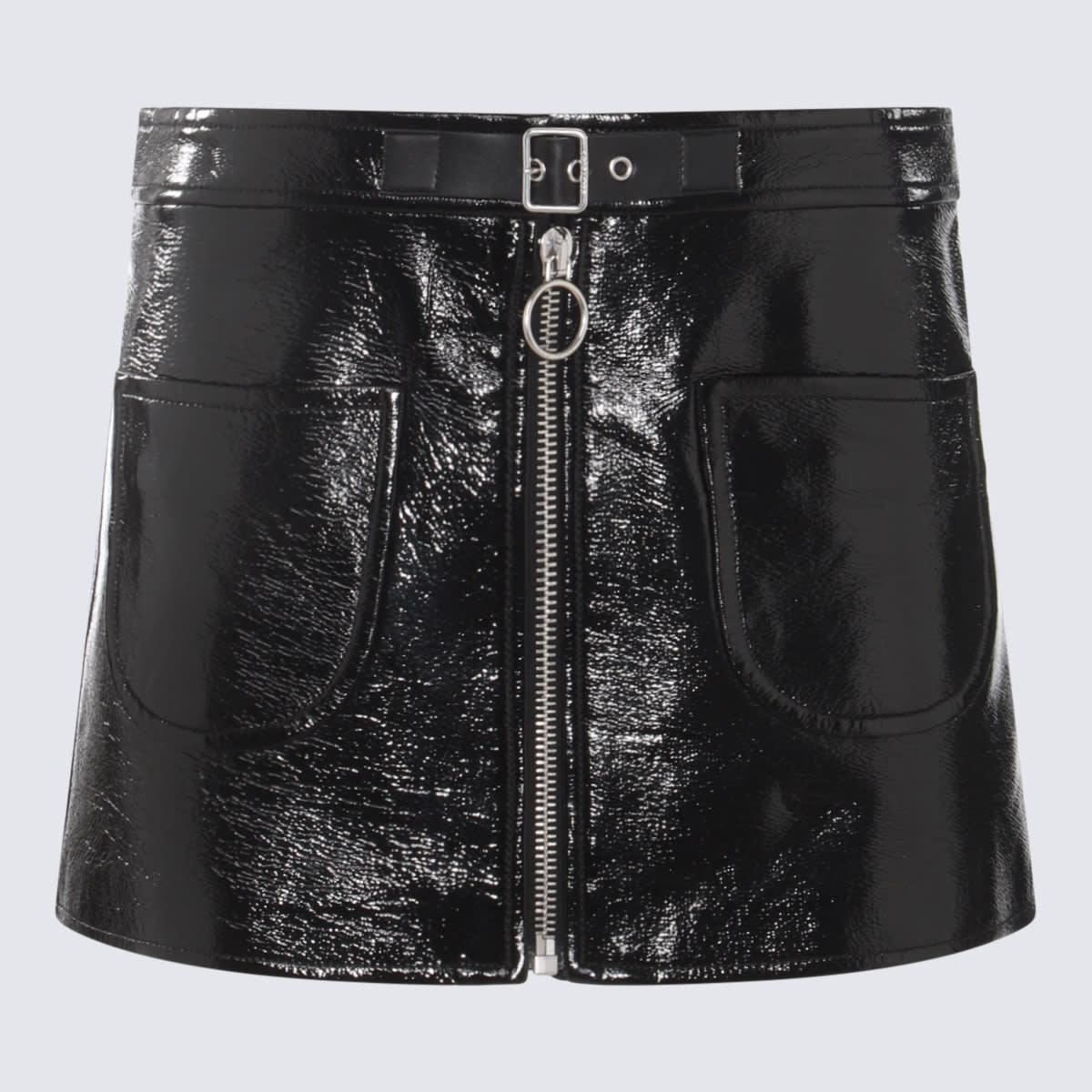 courrèges black cotton mini skirt
