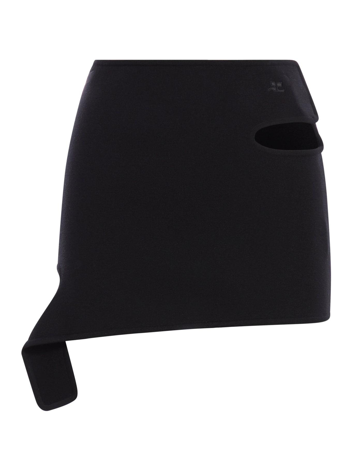 courrèges black mini skirt