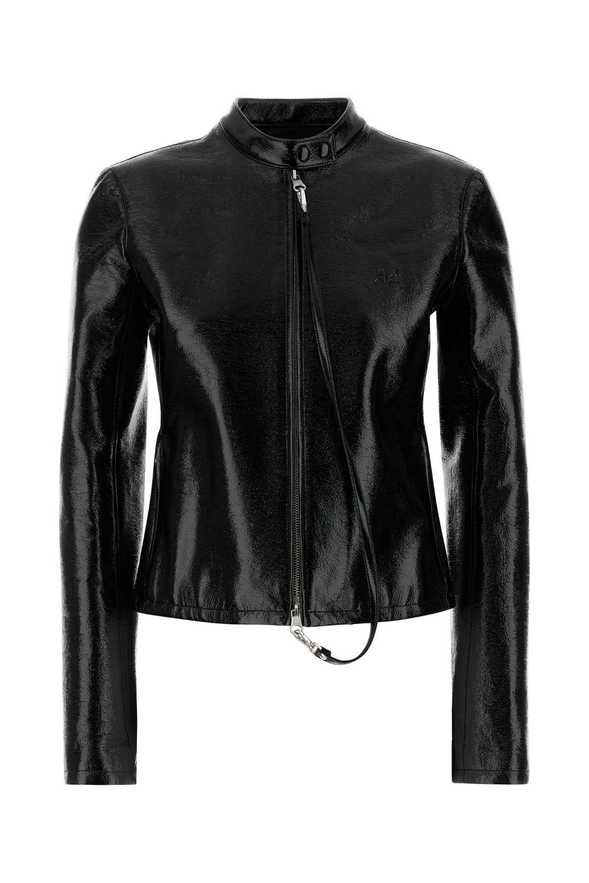 courrèges black stretch vynil jacket
