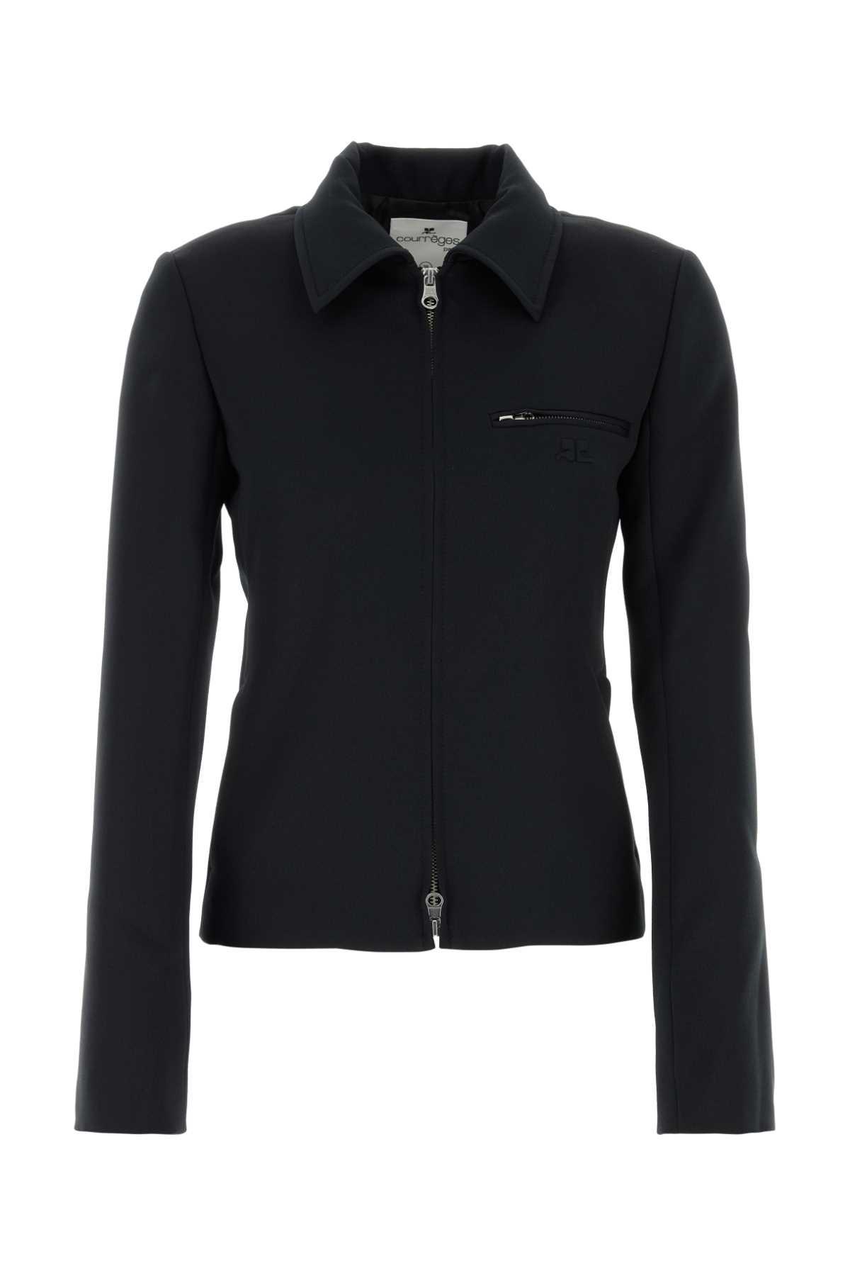 courrèges black twill jacket