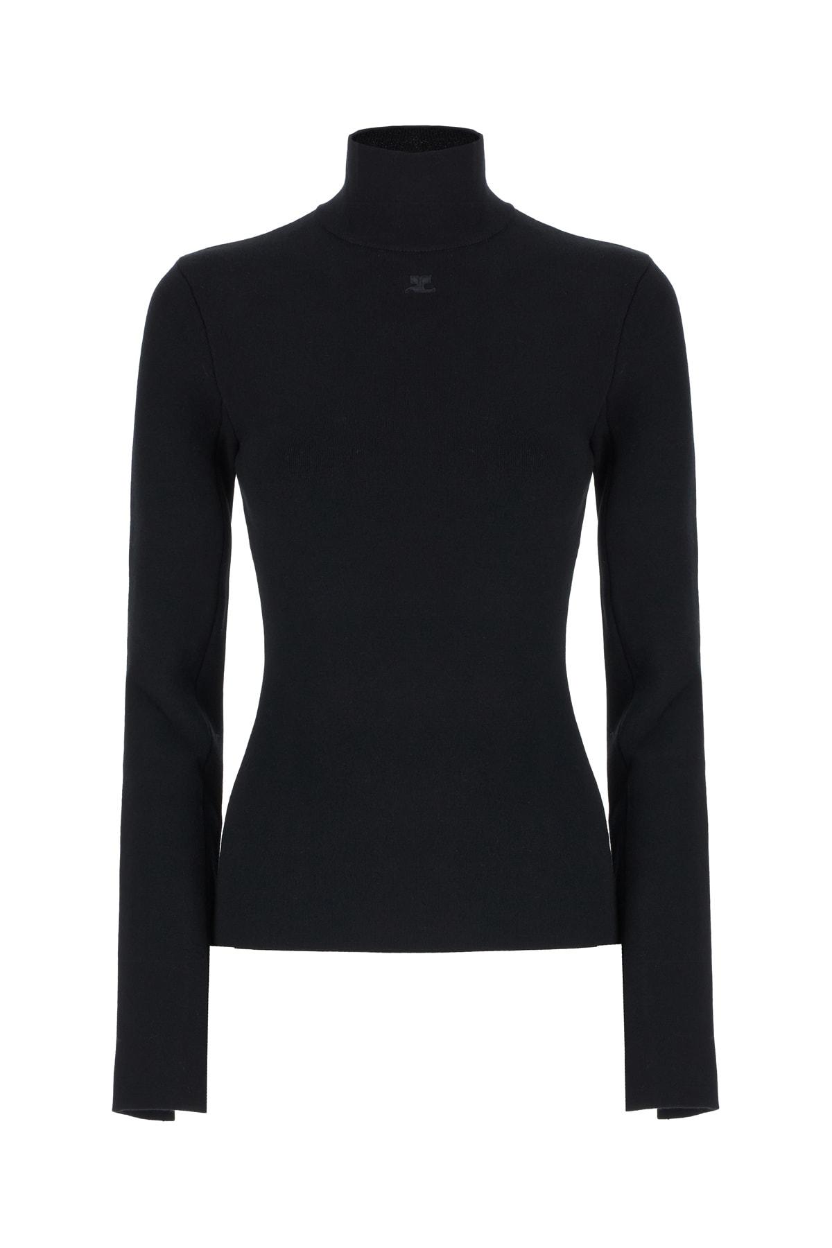 courrèges black viscose blend sweater
