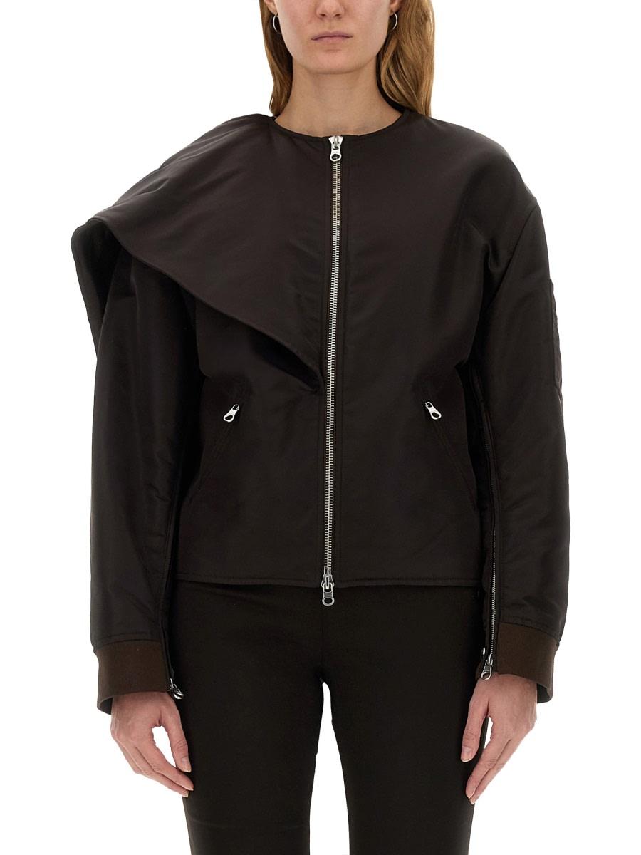 courrèges bow neck bomber jacket
