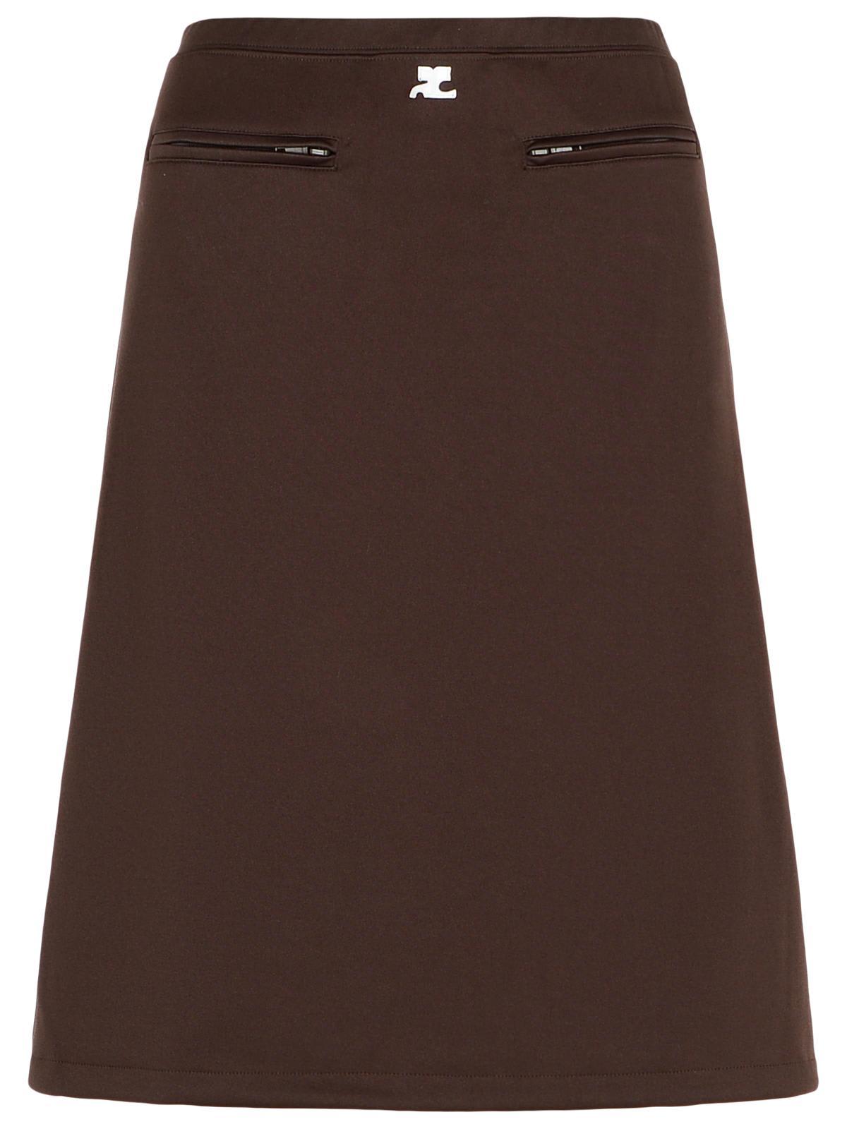 courrèges brown polyester skirt