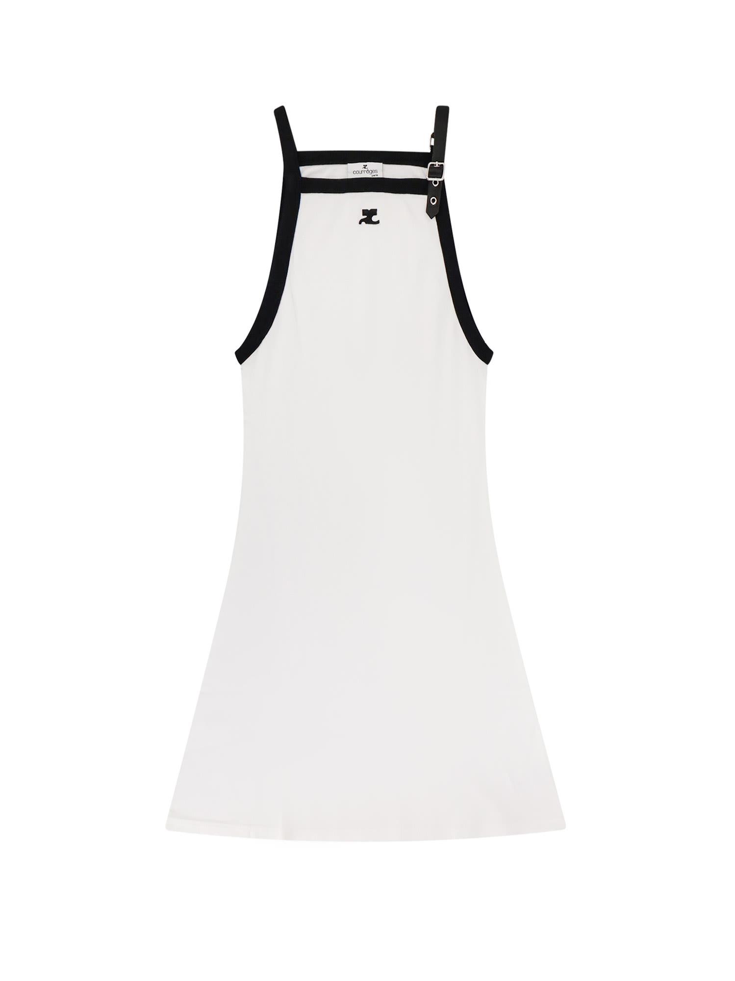 courrèges buckle detailed halter-neck dress