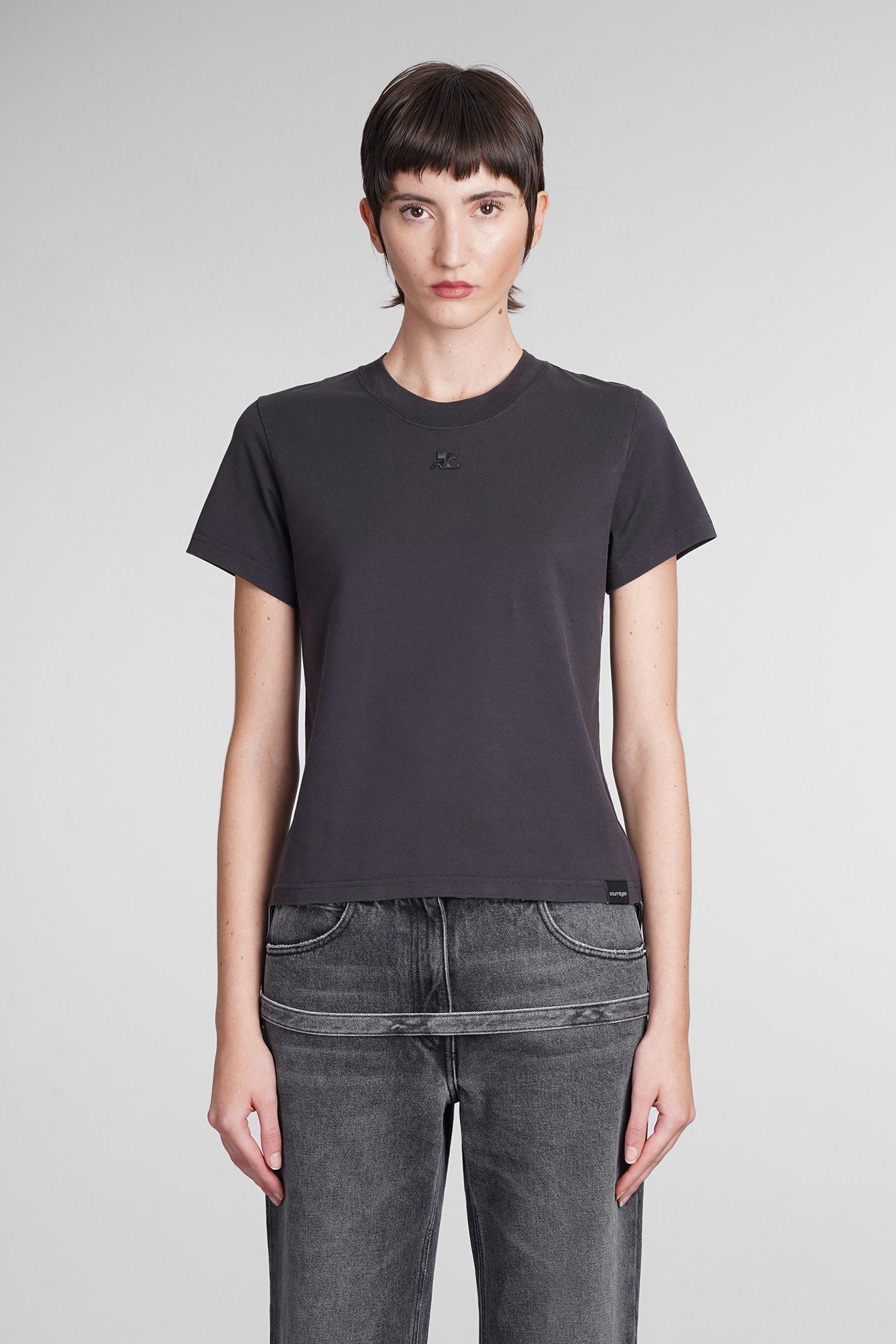 courrèges charcoal cotton t-shirt