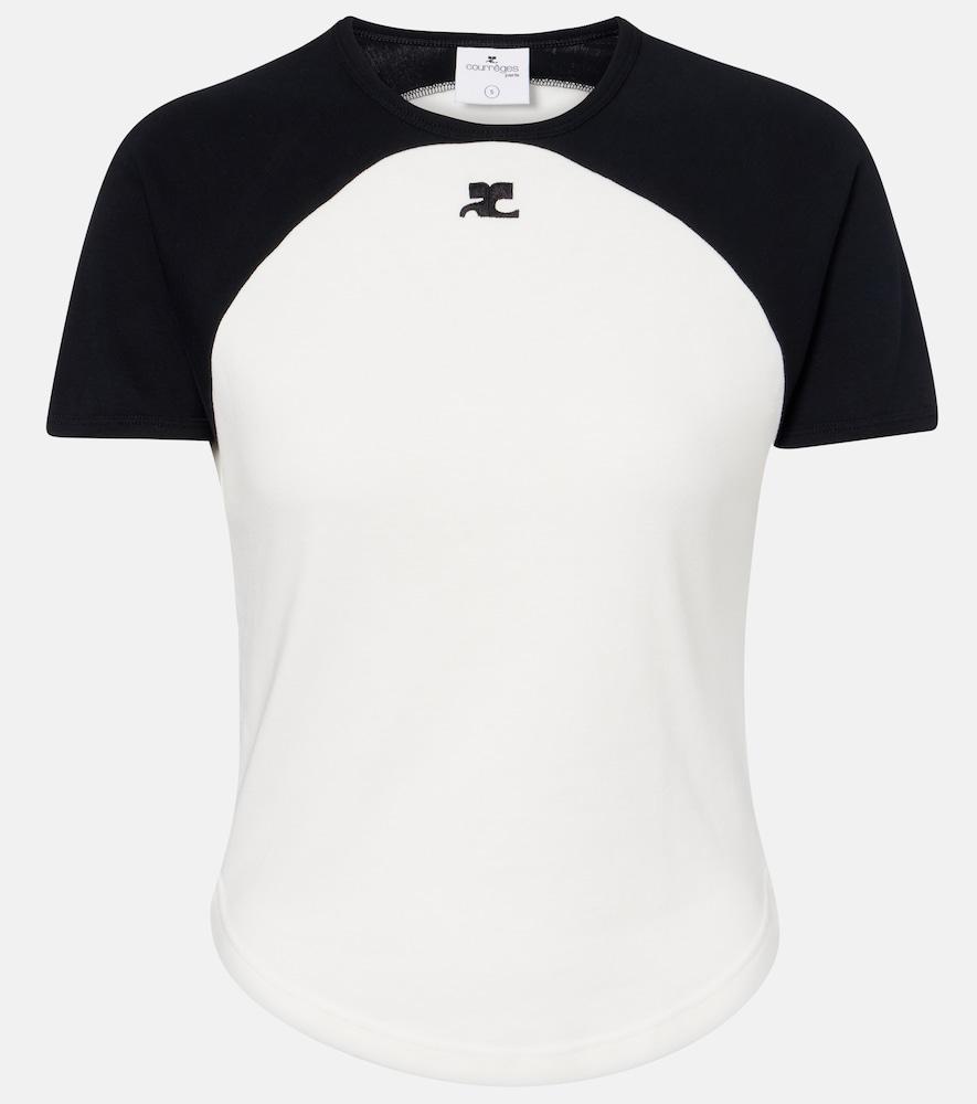 courrèges circle contrast cotton jersey t