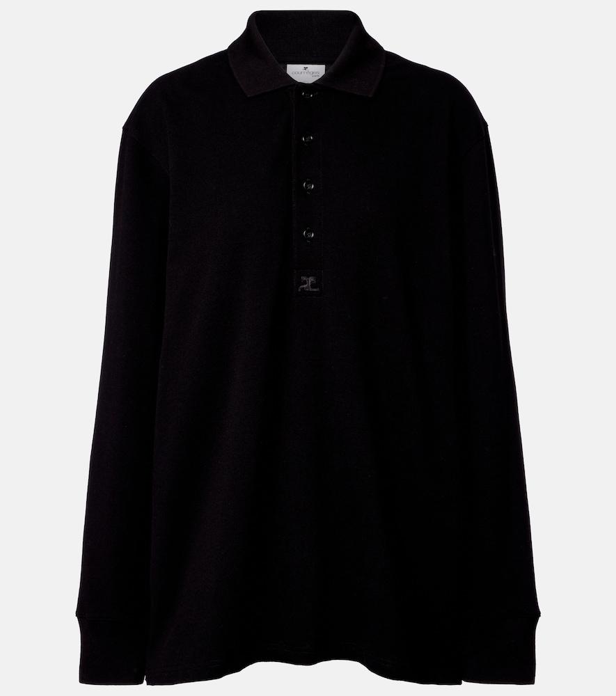 courrèges cotton jersey polo sweater