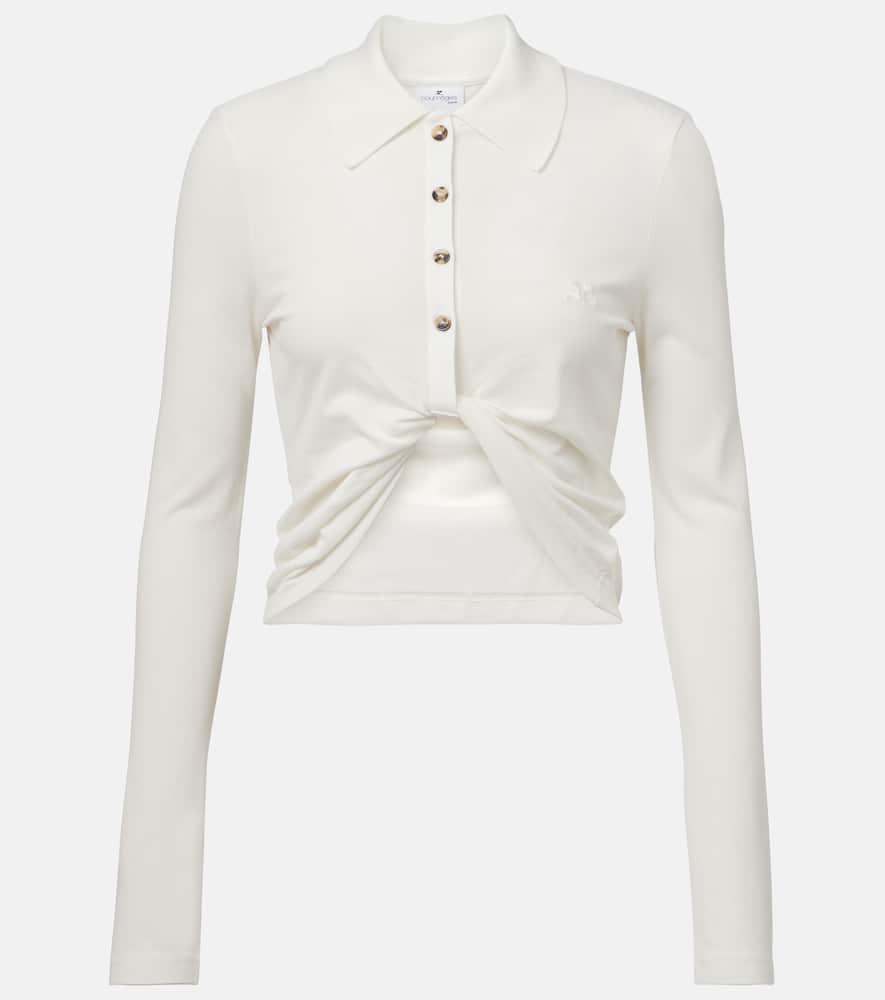 courrèges cropped cotton shirt