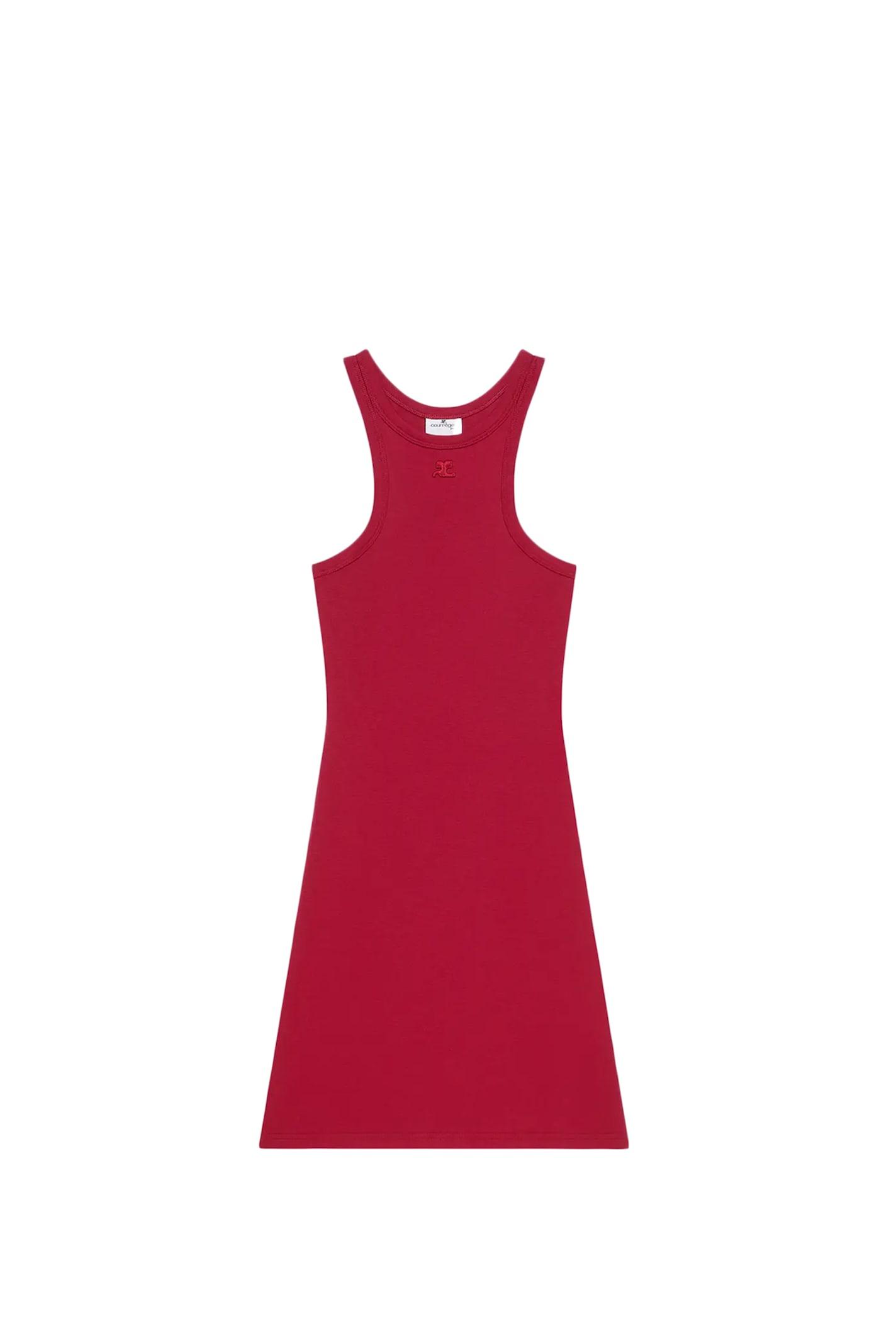 courrèges dress in bordeaux cotton