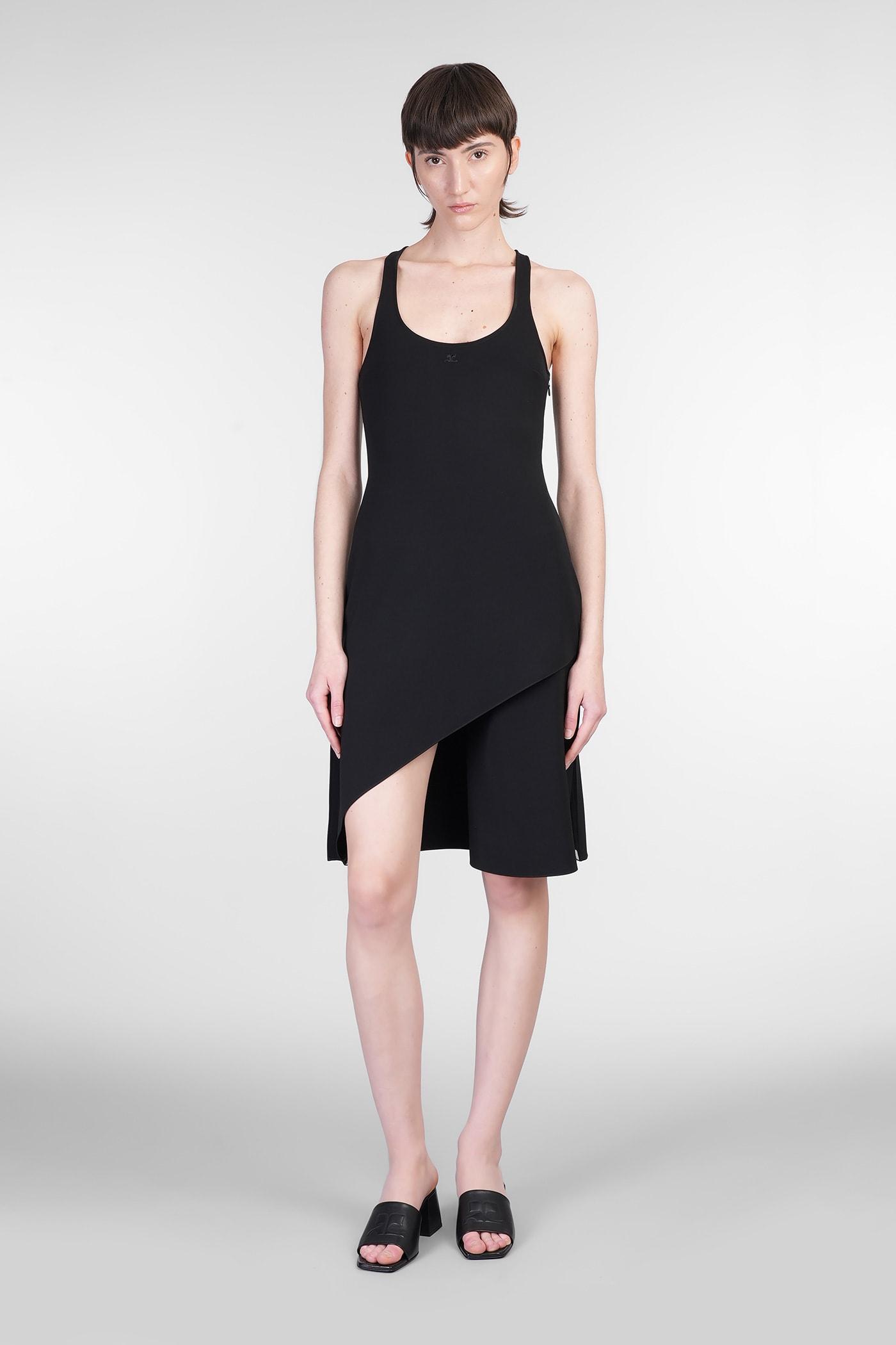 courrèges dress woman in black polyester