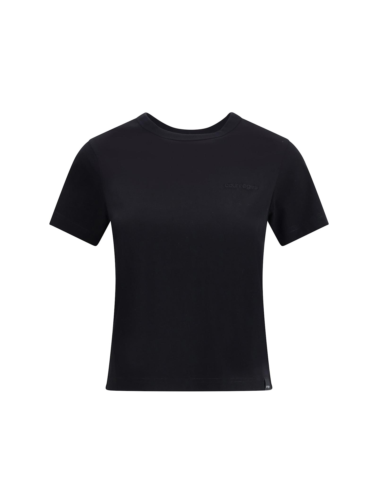 courrèges embroidered logo t-shirt