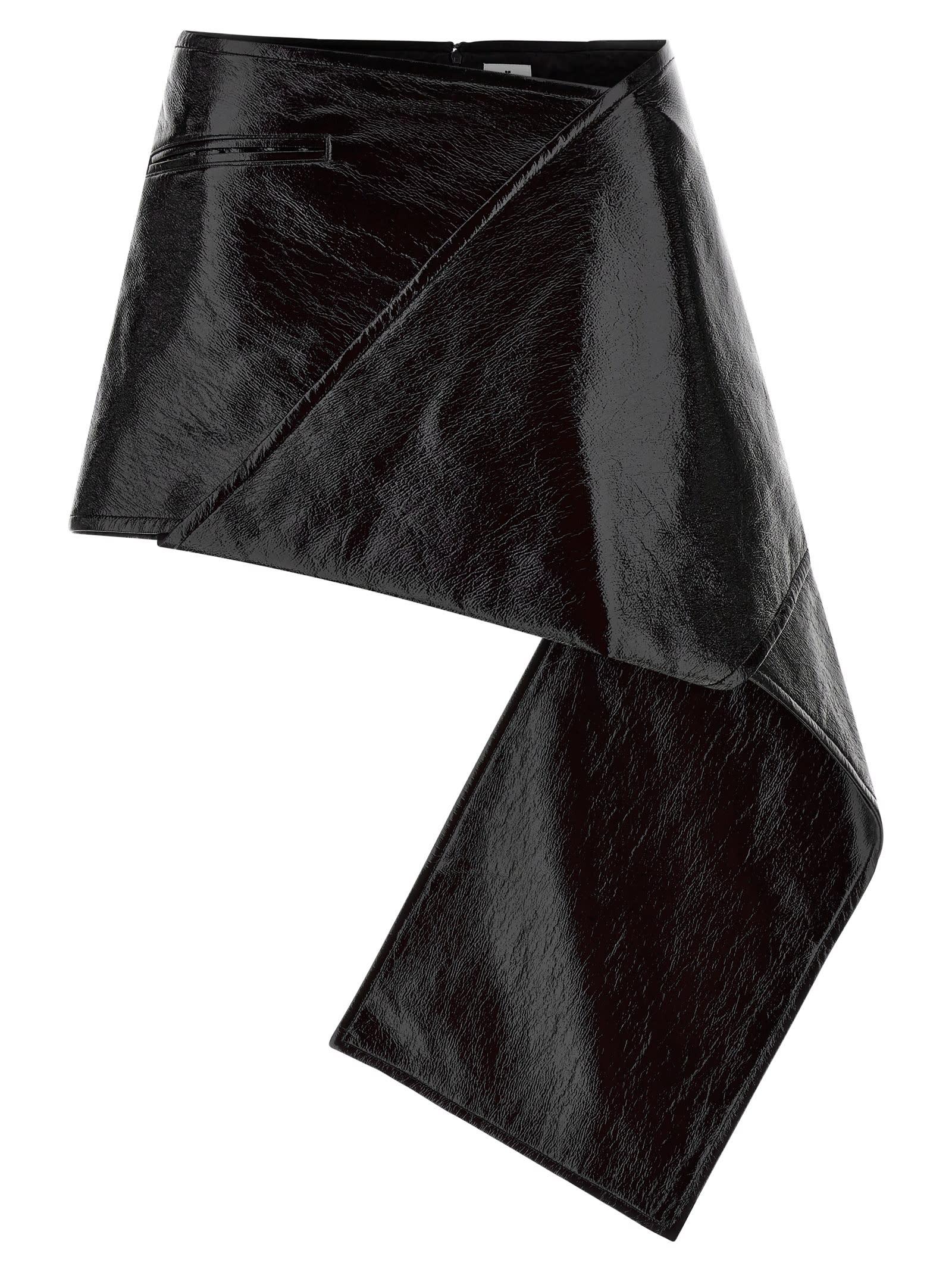 courrèges fold vinyl mini skirt