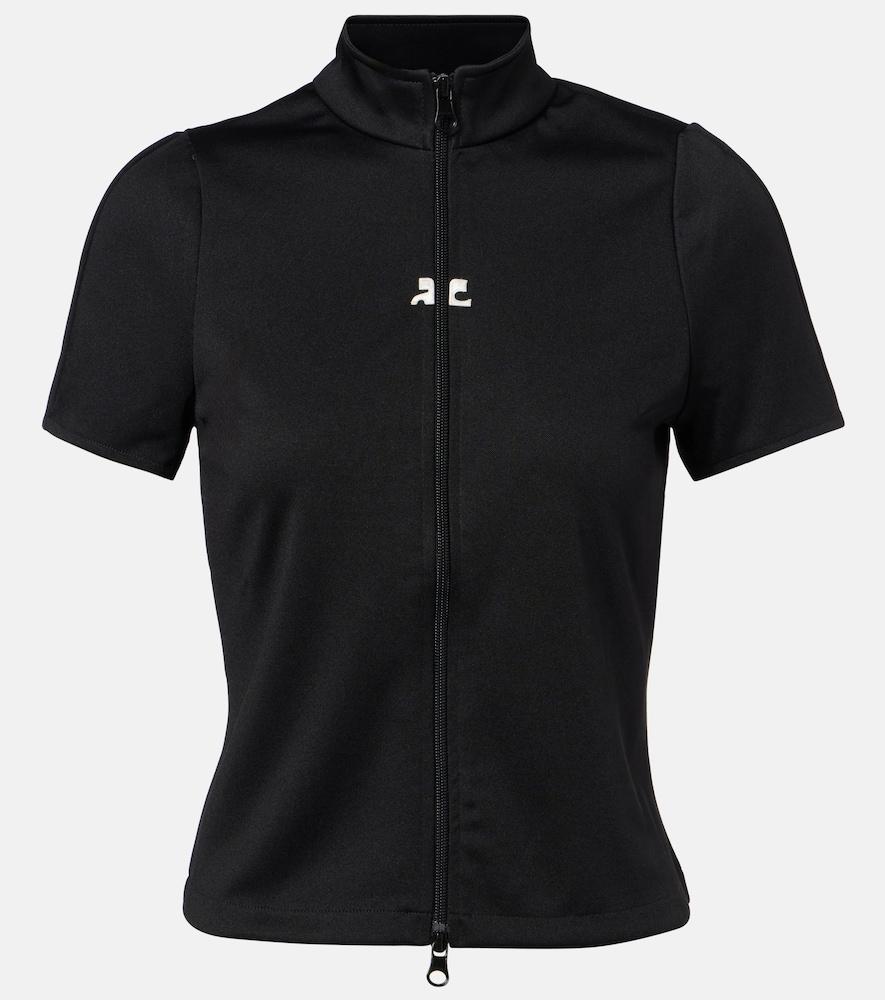 courrèges interlock logo zip