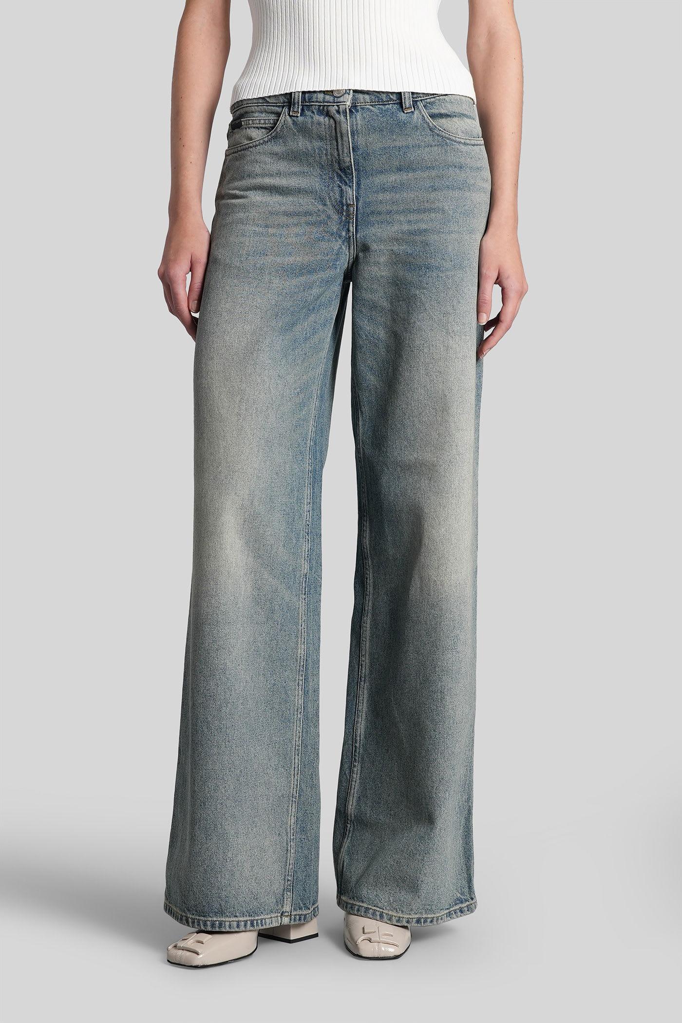 courrèges jeans in blue denim