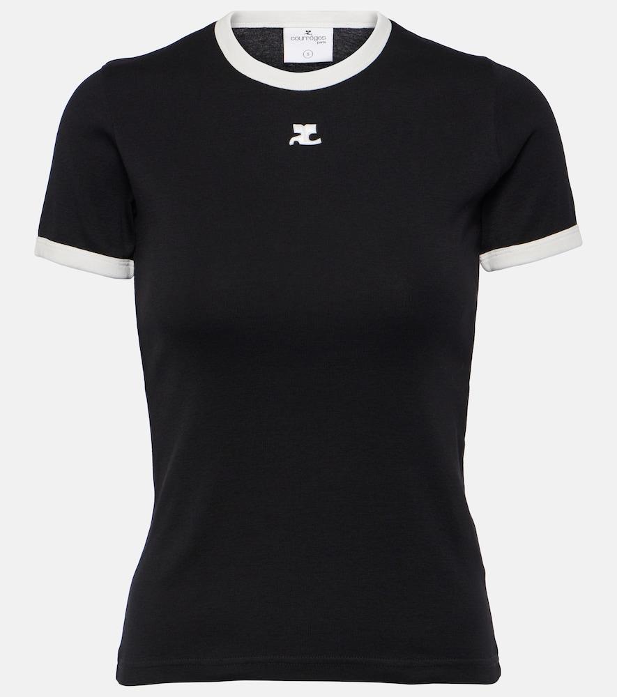 courrèges logo cotton jersey t