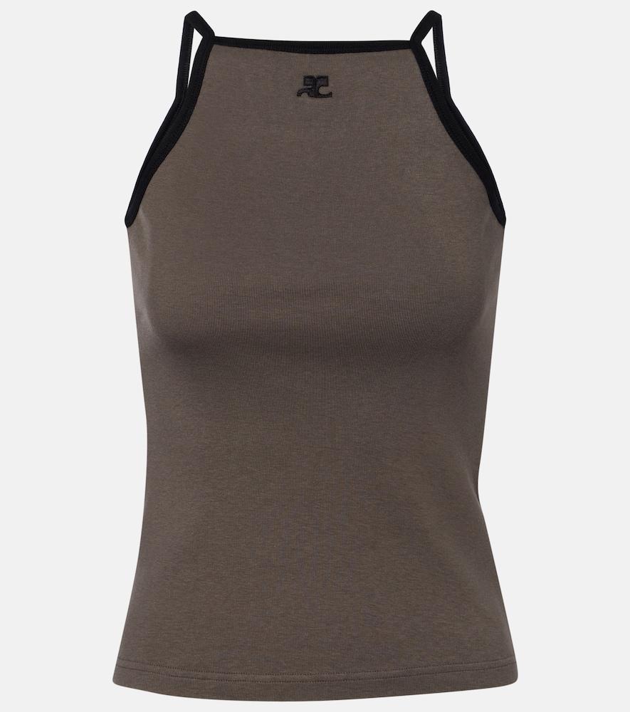 courrèges logo cotton tank top