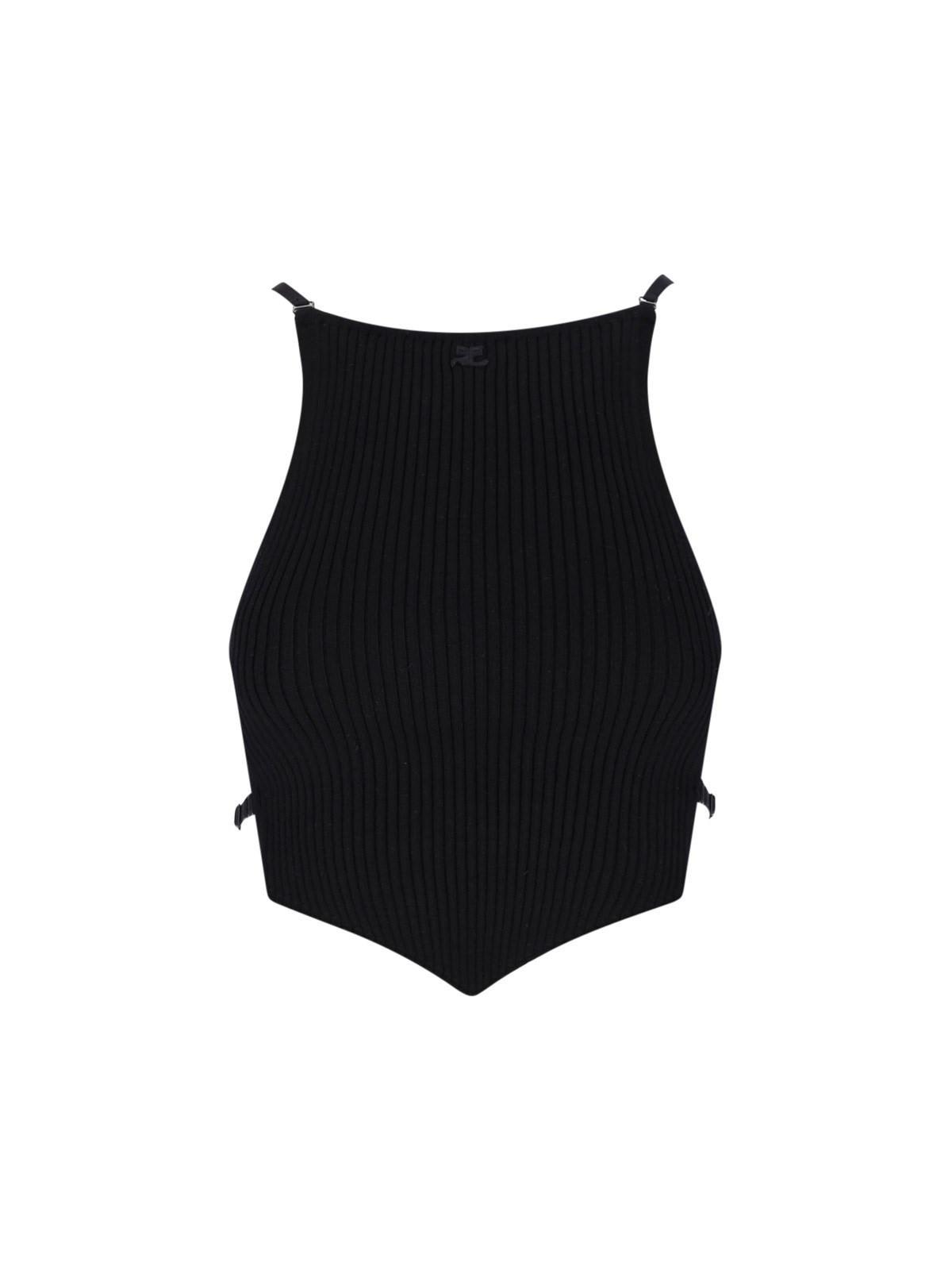 courrèges logo crop top